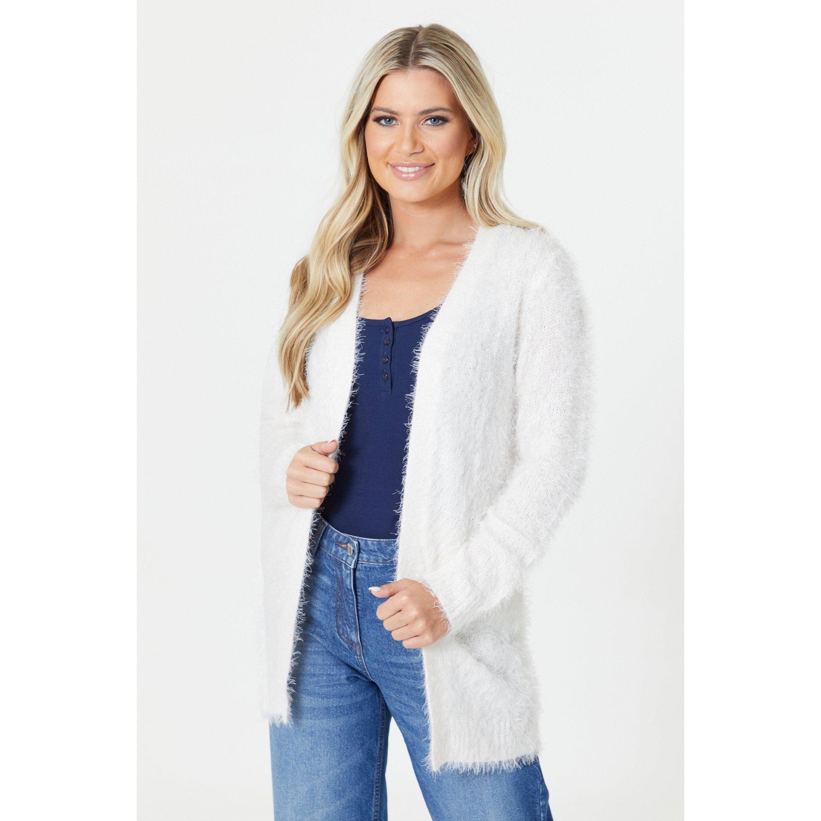 Creme - Be You - Damen Flauschiger Strick-Cardigan - 1