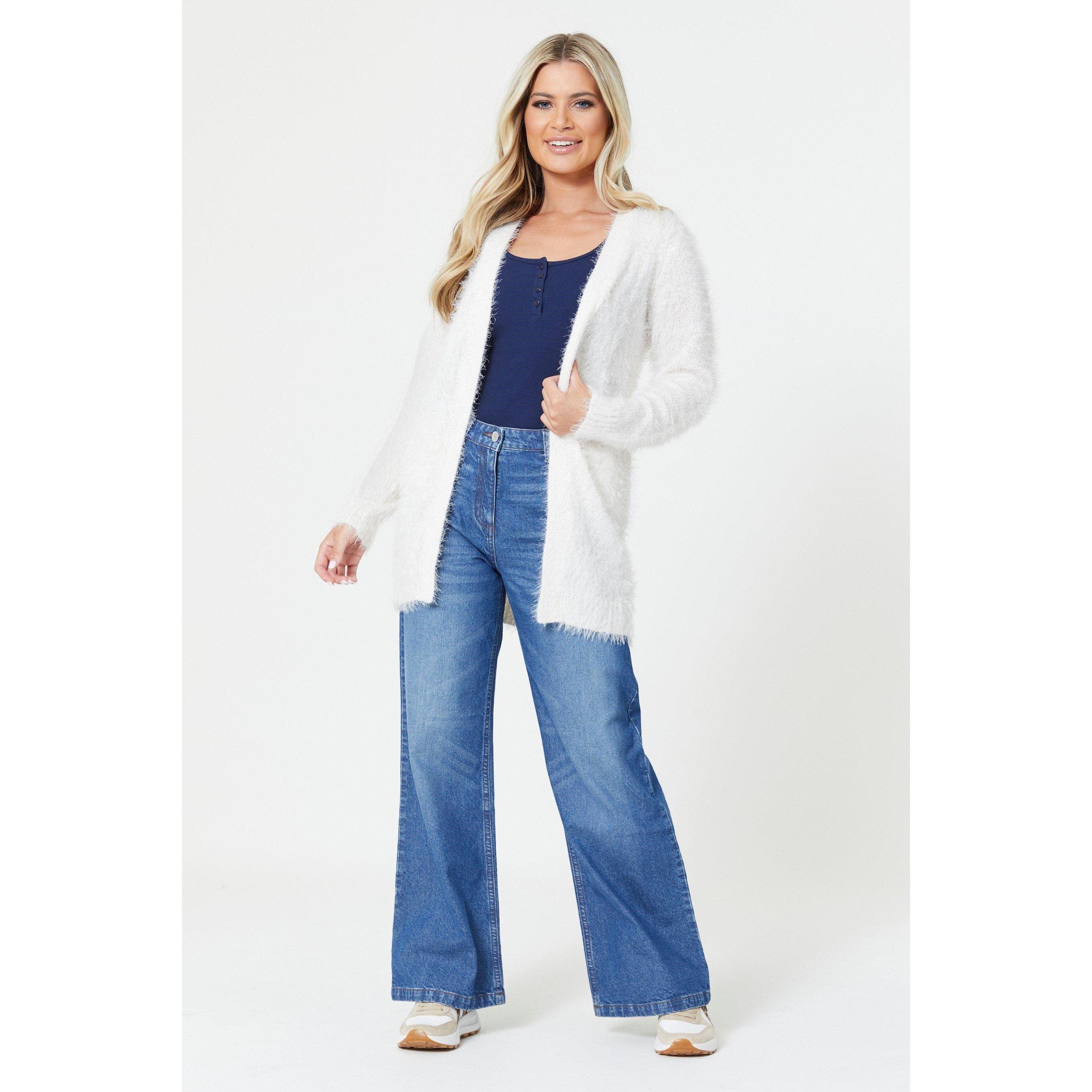 Creme - Be You - Damen Flauschiger Strick-Cardigan - 2