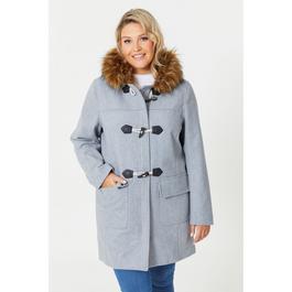 Be You Ladies Faux Fur Trim Duffle Coat