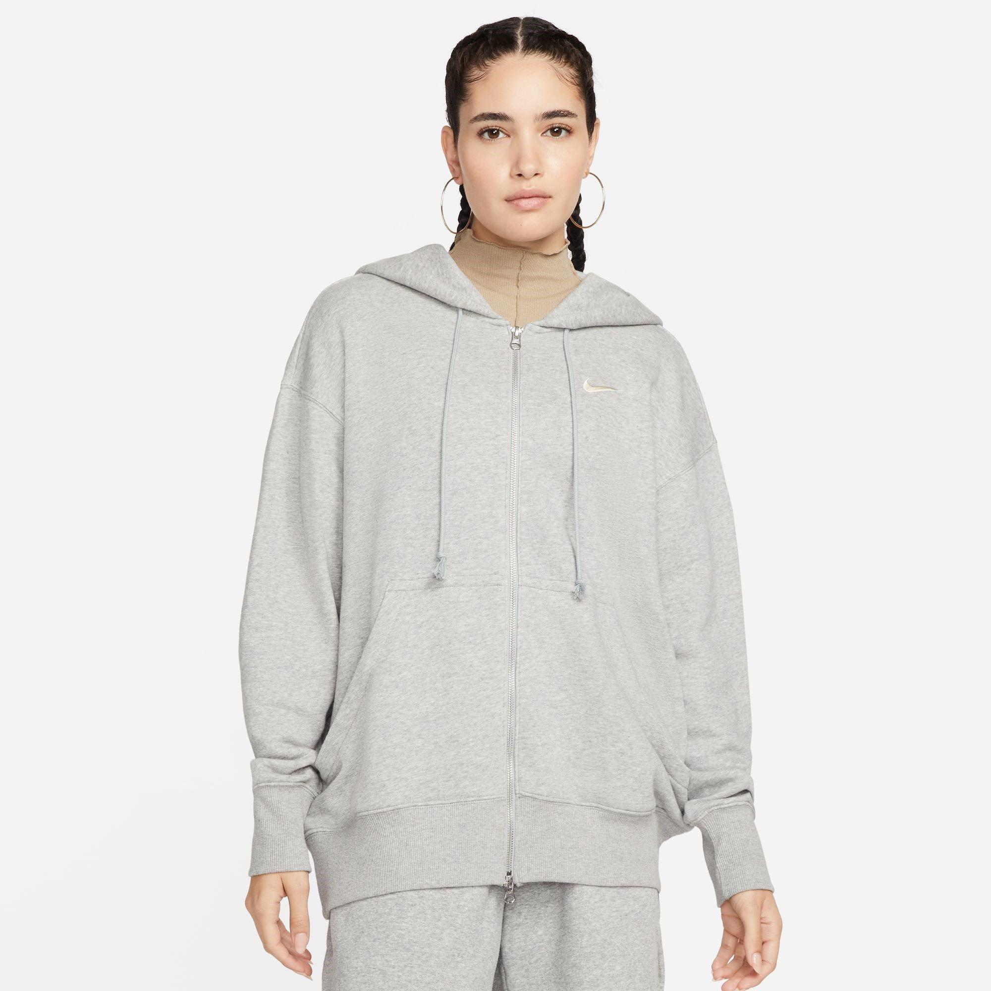 Nike Women's Sportswear Phoenix Fleece Oversized Full-Zip Hoodie - Grey Marl - 8 (XS)
