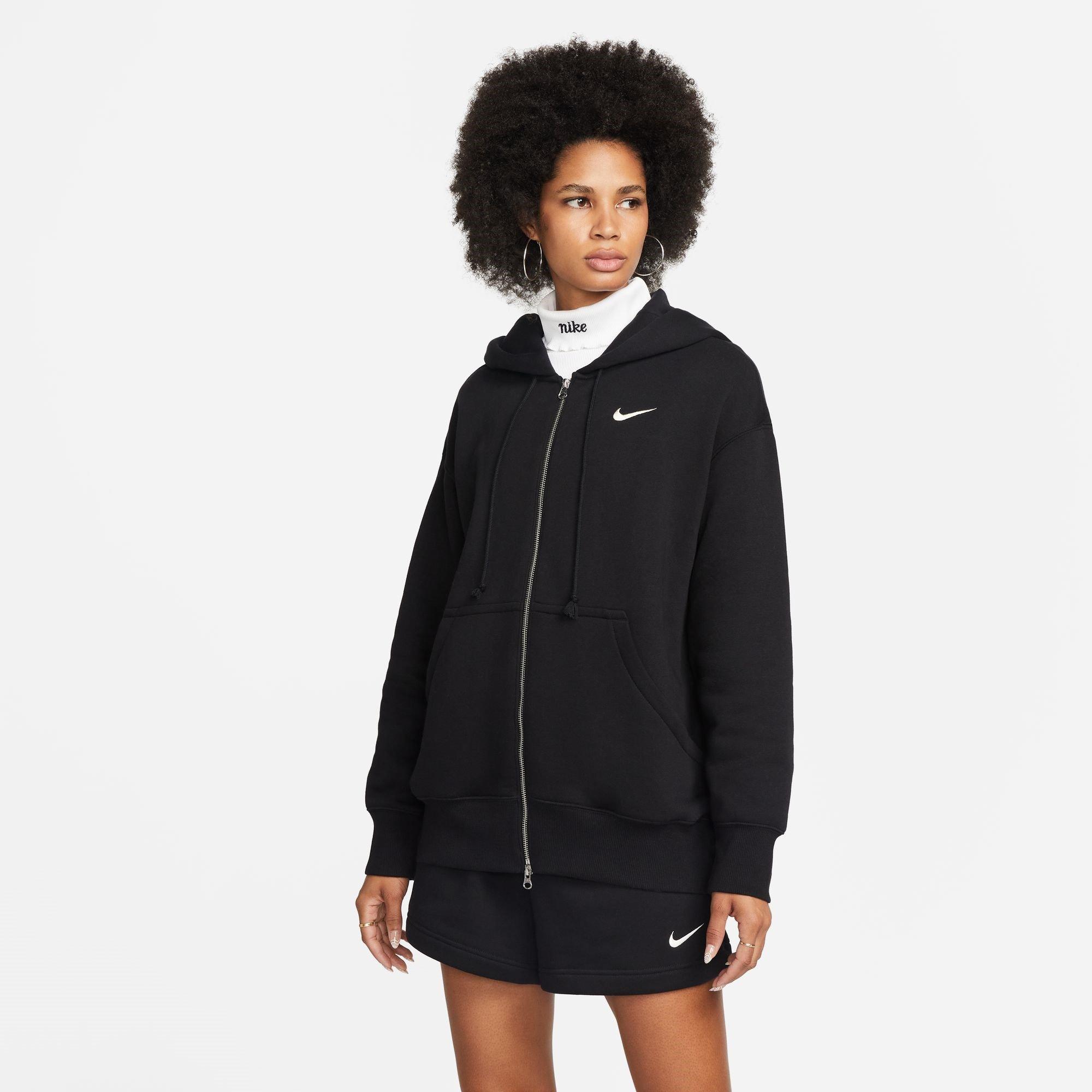 Crna - Nike - Sportswear Phoenix Fleece Women's Oversized Full-Zip Hoodie - 3