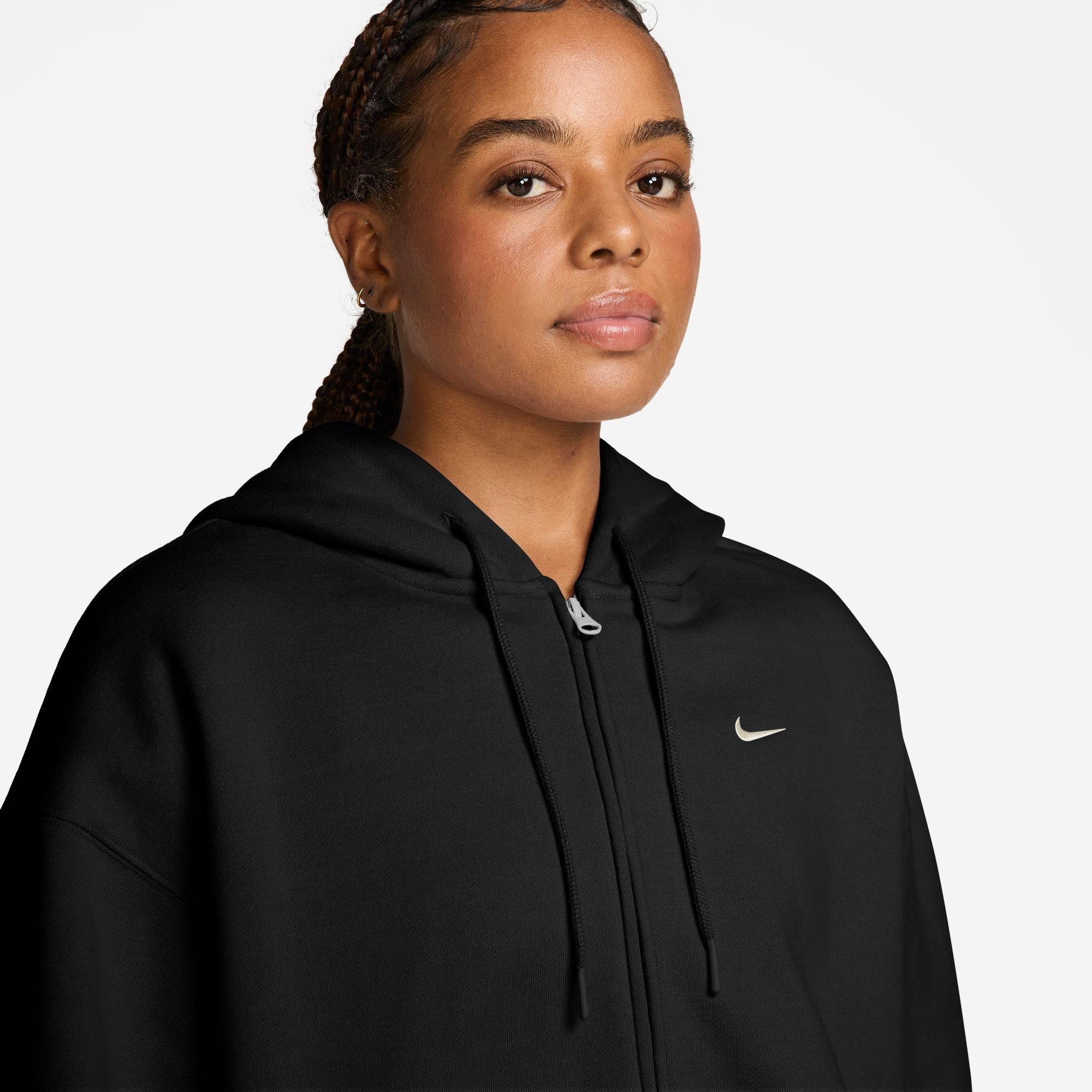 Nike Studio Fleece Medium Weight Oversized Hoodie 'Total Black Sail' (Women's) — foto 4