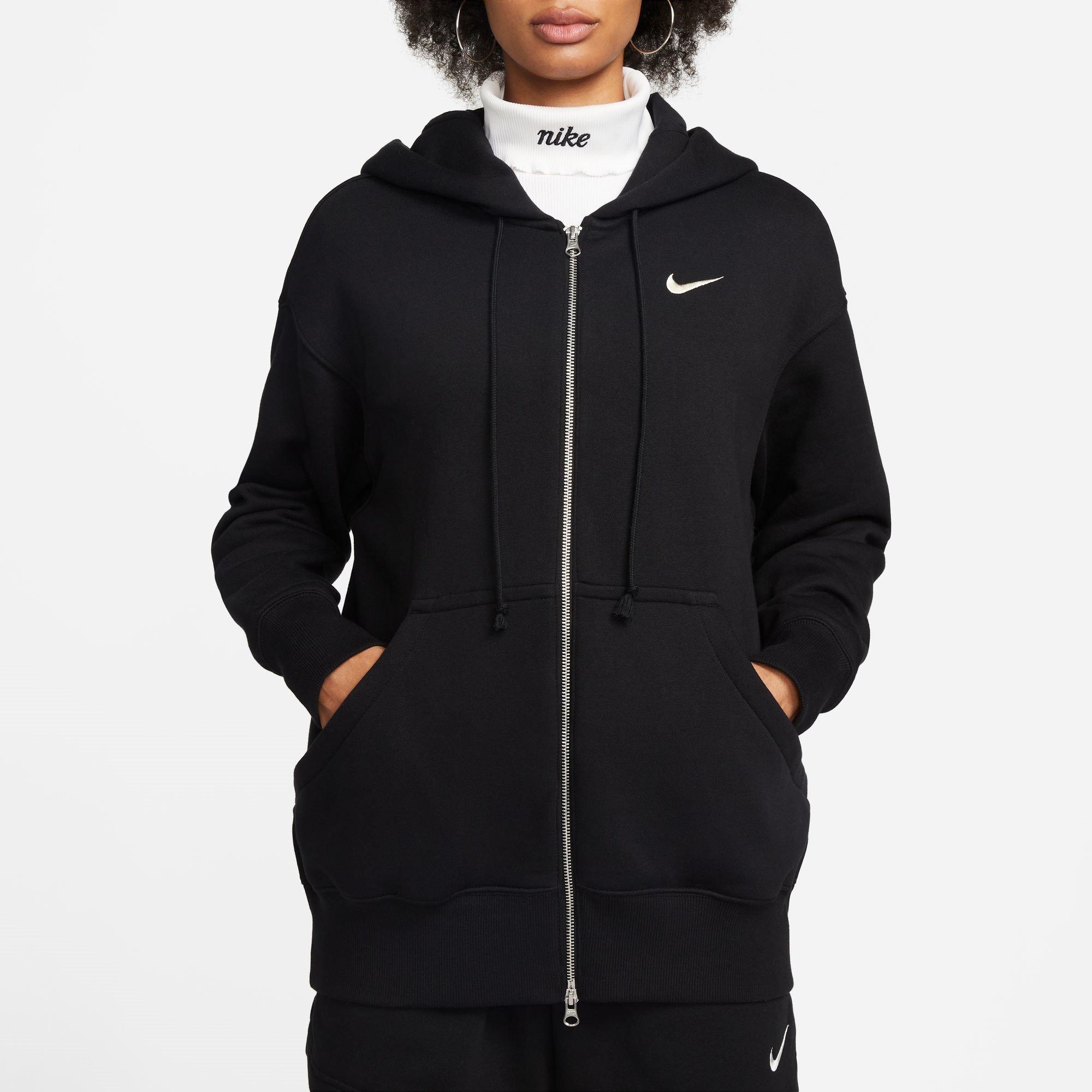 Crna - Nike - Sportswear Phoenix Fleece Women's Oversized Full-Zip Hoodie - 6