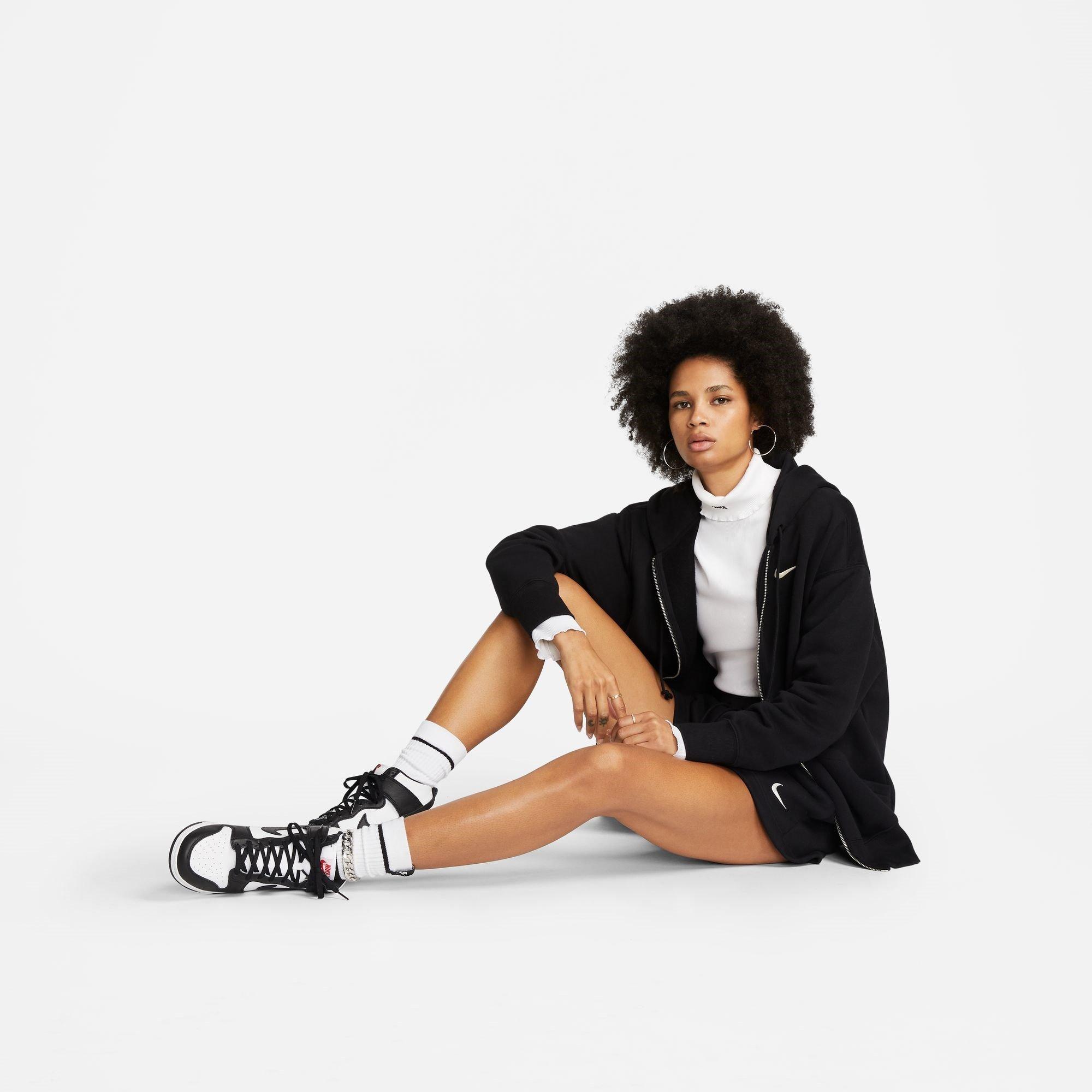 Nike Studio Fleece Medium Weight Oversized Hoodie 'Total Black Sail' (Women's) — foto 6