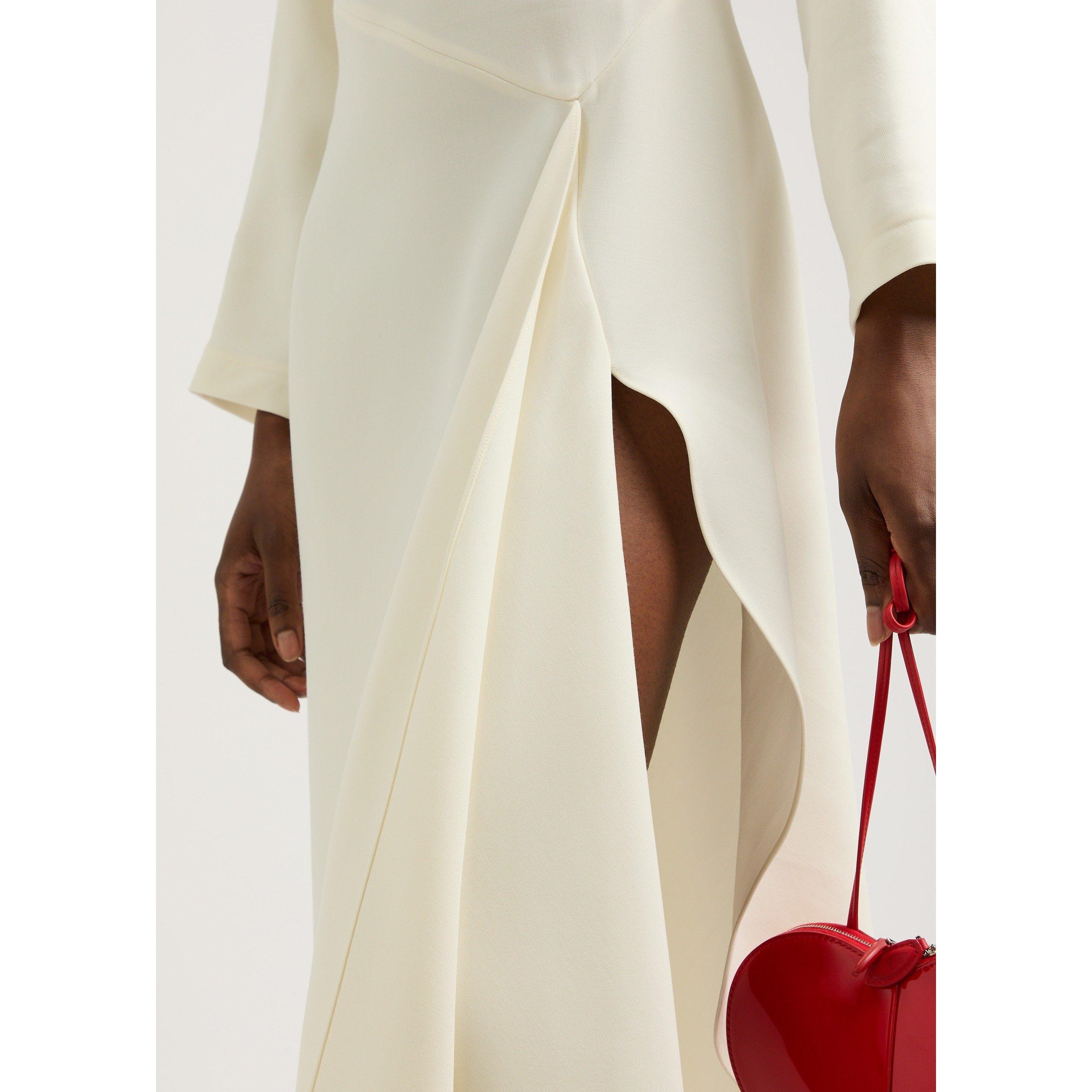 WHITE - Alaia - Women's Long-Sleeve Silk Midi Dress - 4