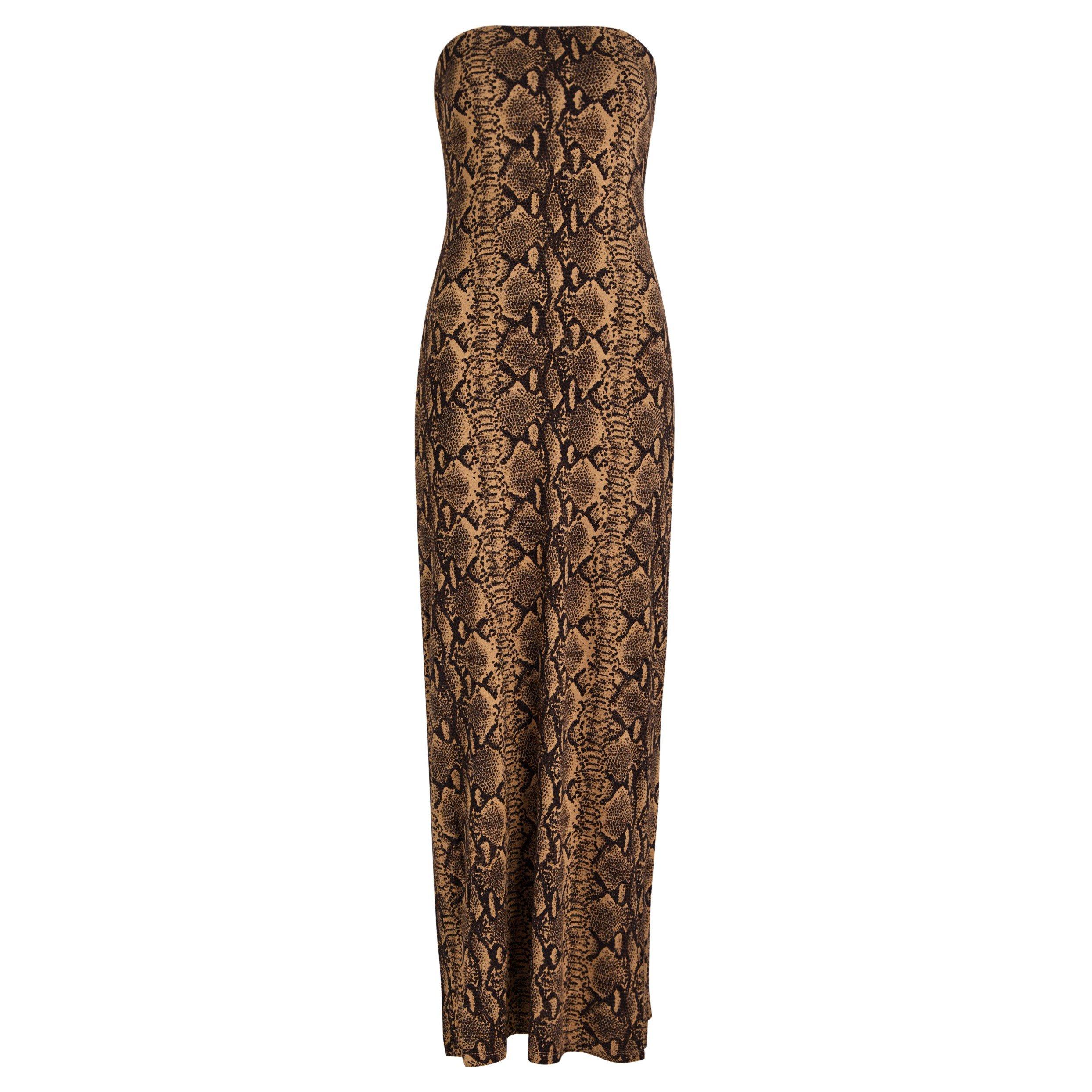 BROWN AND OTHER - Alice And Olivia - SD STRAPLESS LEOARD DELORA