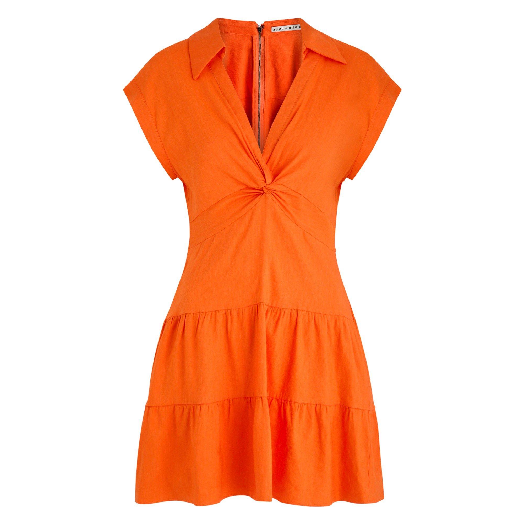 ORANGE - Alice And Olivia - LD SS MILA TWIST FRONT MINI