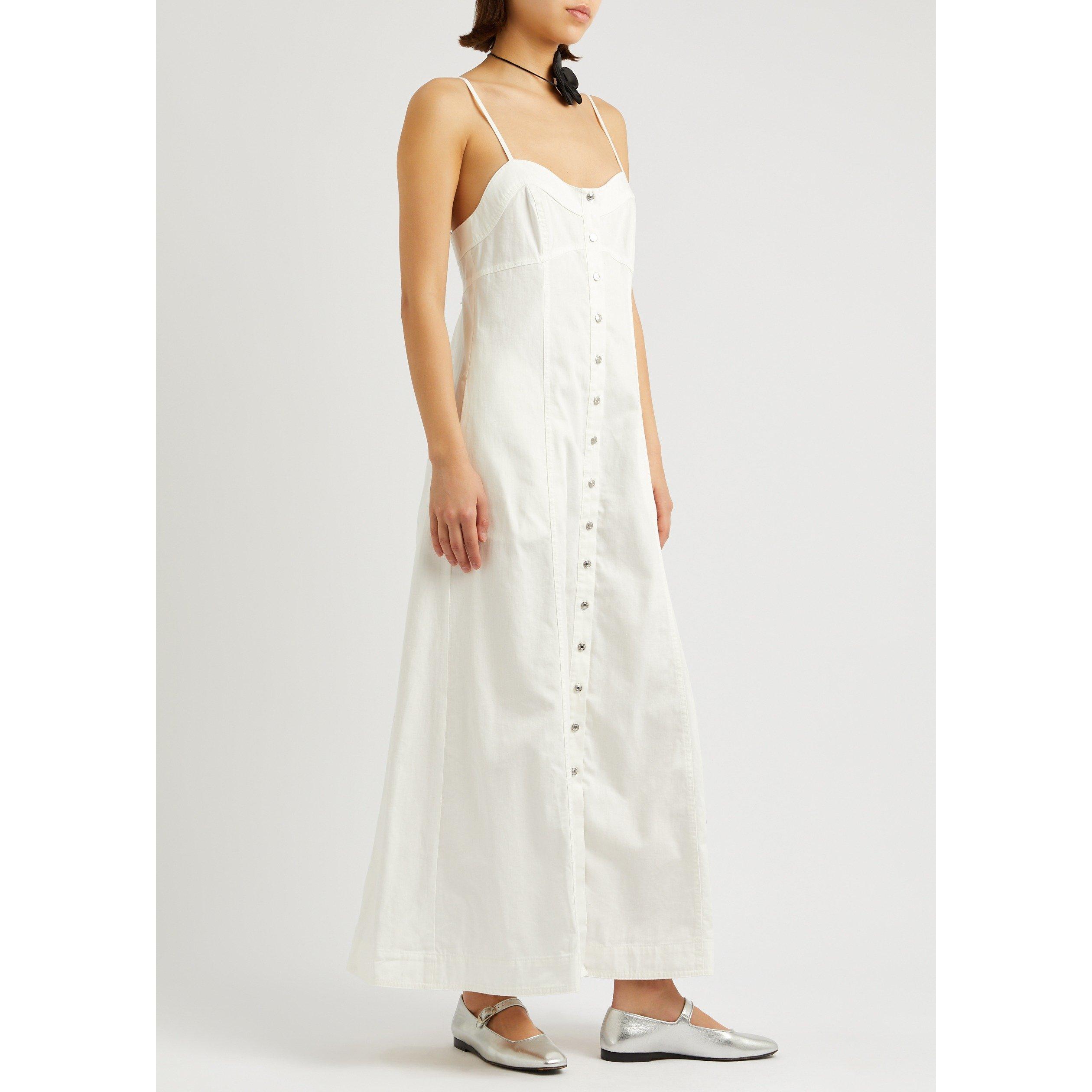 IVORY - Free People - Women's Just Jill Cotton Denim Maxi Dress - 5