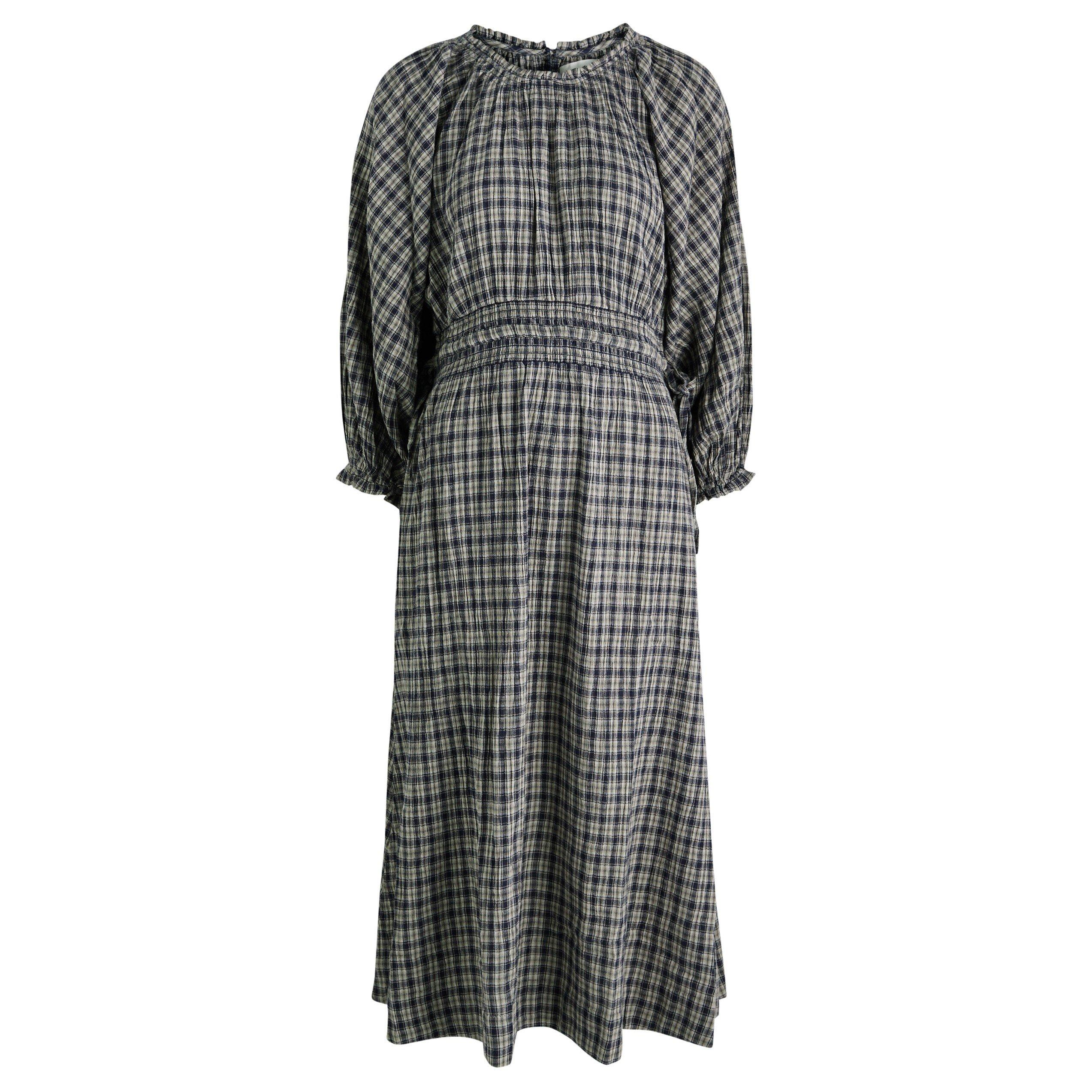 BEIGE AND OTHER - Skall Studio - LD CAROLA CHECK MIDI DRESS