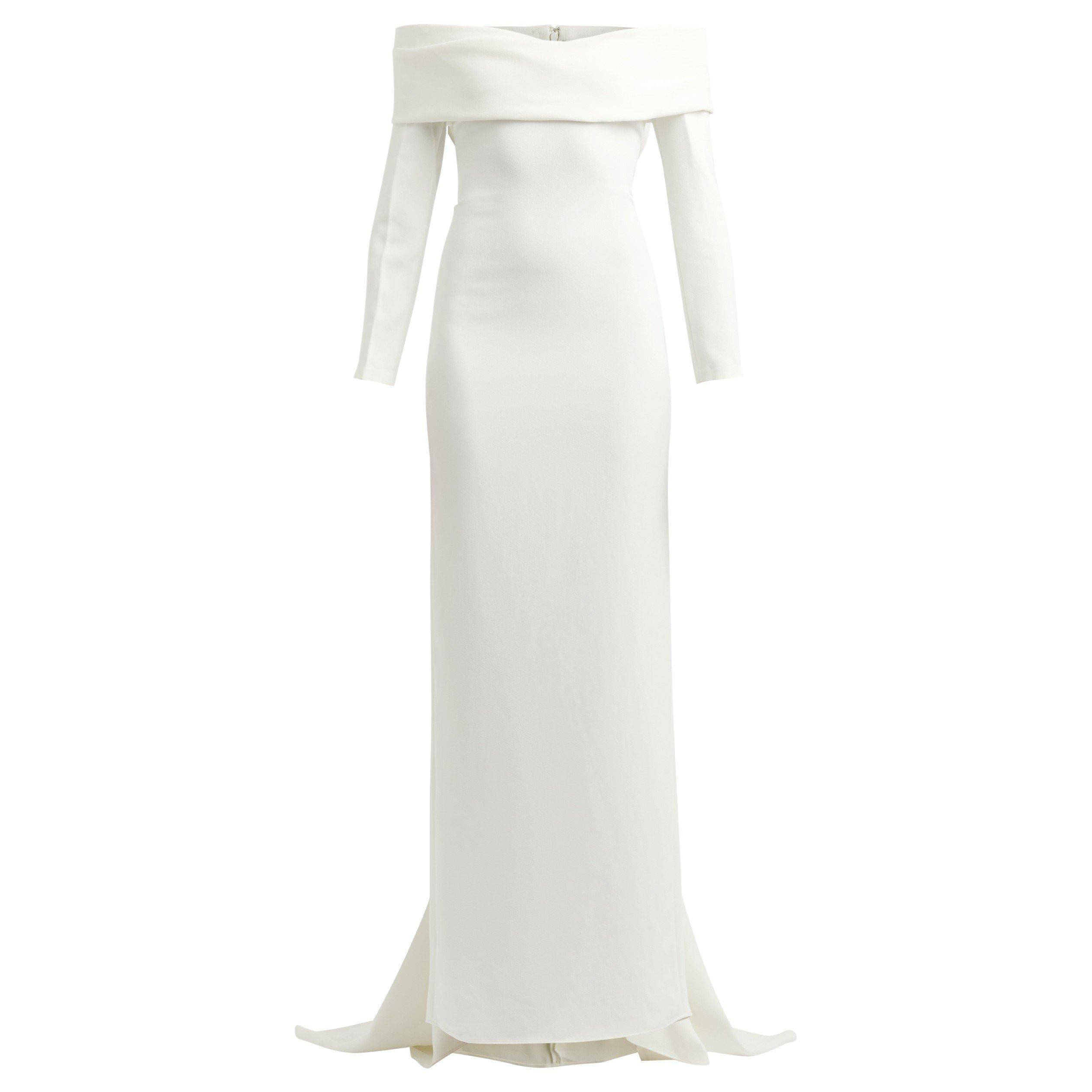 CREAM - Solace London - Women's Lyla Bridal Crepe Maxi Dress