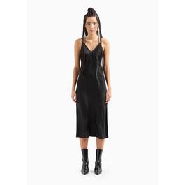 Armani Exchange Shiny Satin Midi Dress