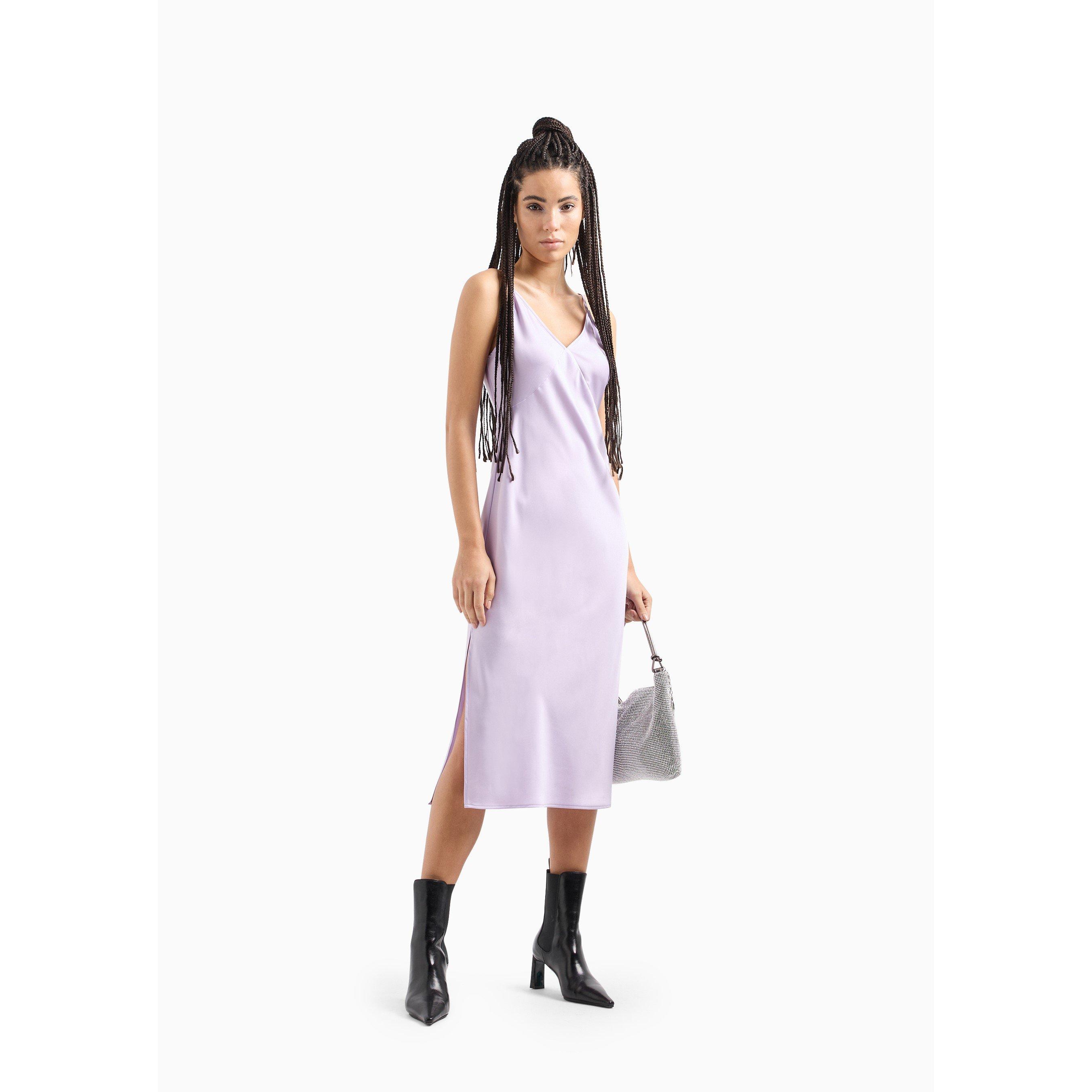 Lilac 1354 - Armani Exchange - Shiny Satin Midi Dress - 3