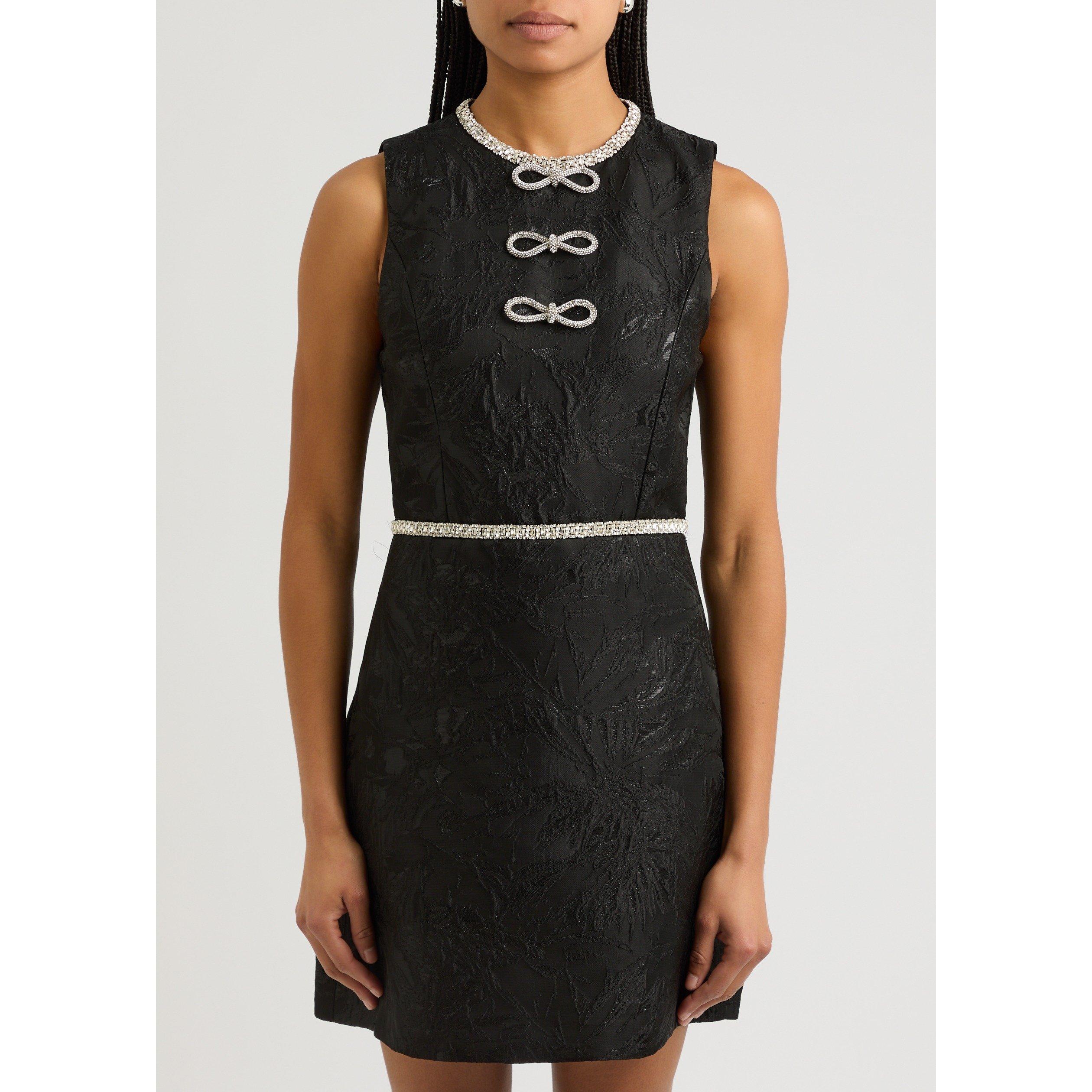 BLACK - Alice And Olivia - SD ELLIS EMBL BOW S MINI DRESS - 2