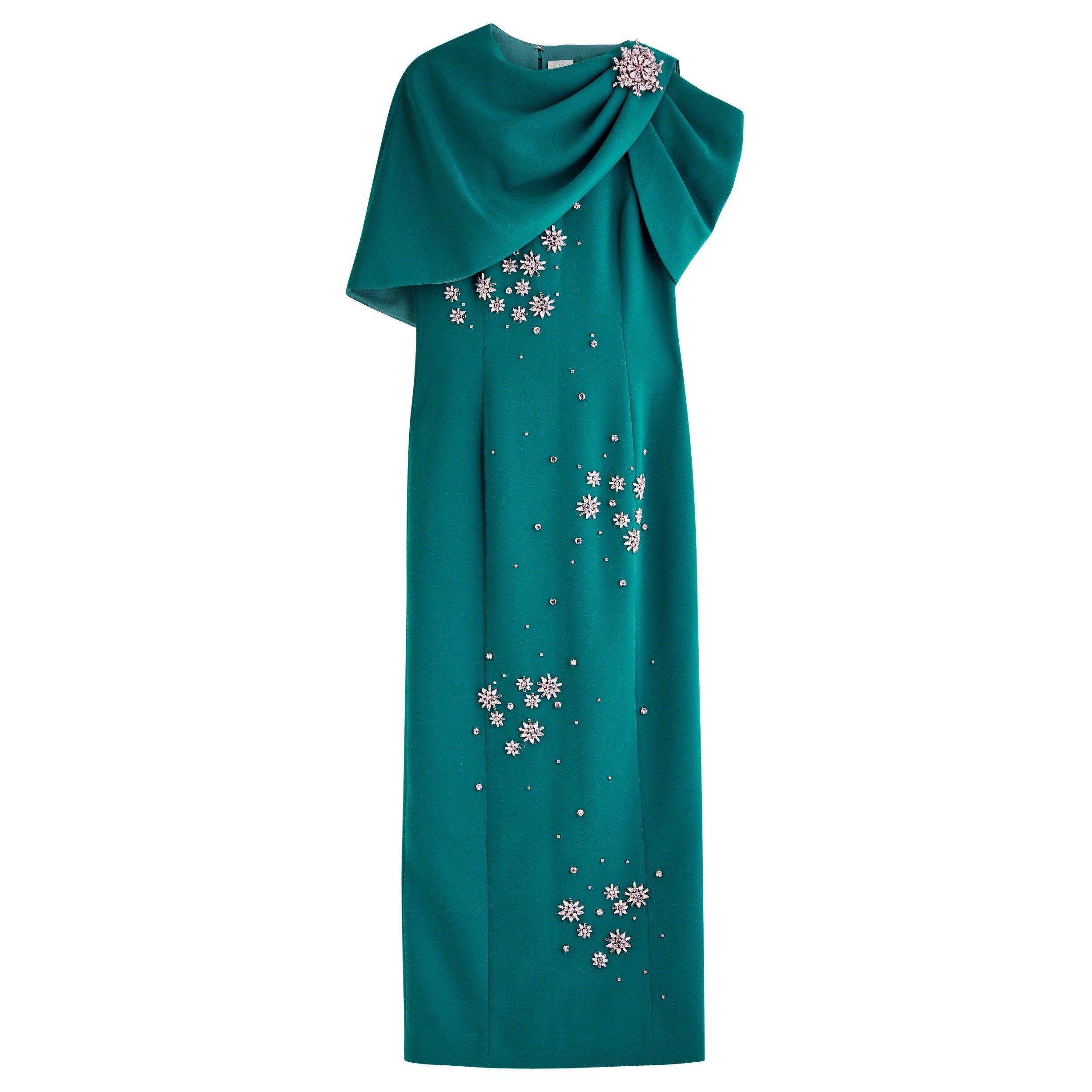 TEAL - Huishan Zhang - LD SS ISOLDE EMB CAPE GOWN