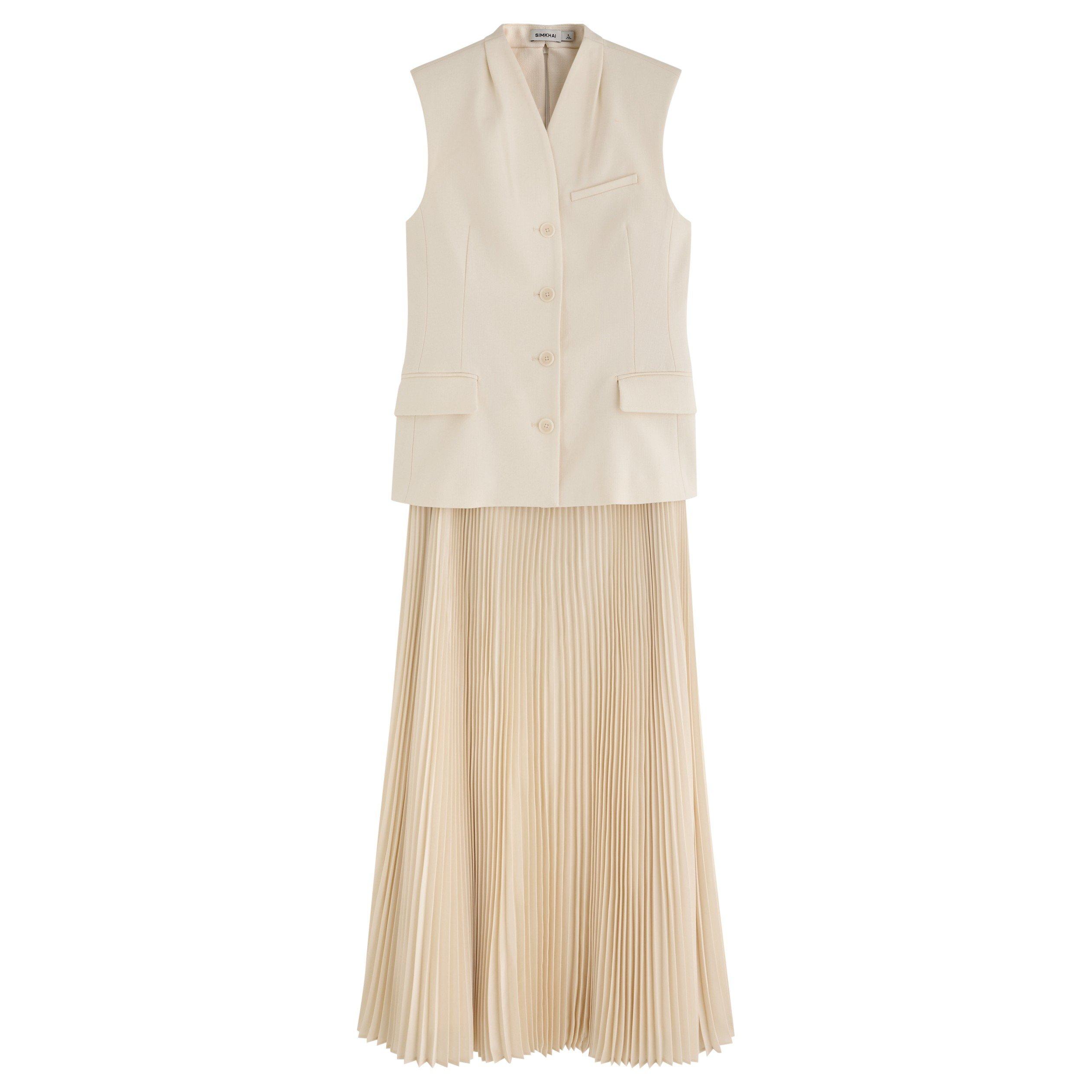 WHITE - Jonathan Simkhai - SD SL GEORGINA VEST MIDI DRS
