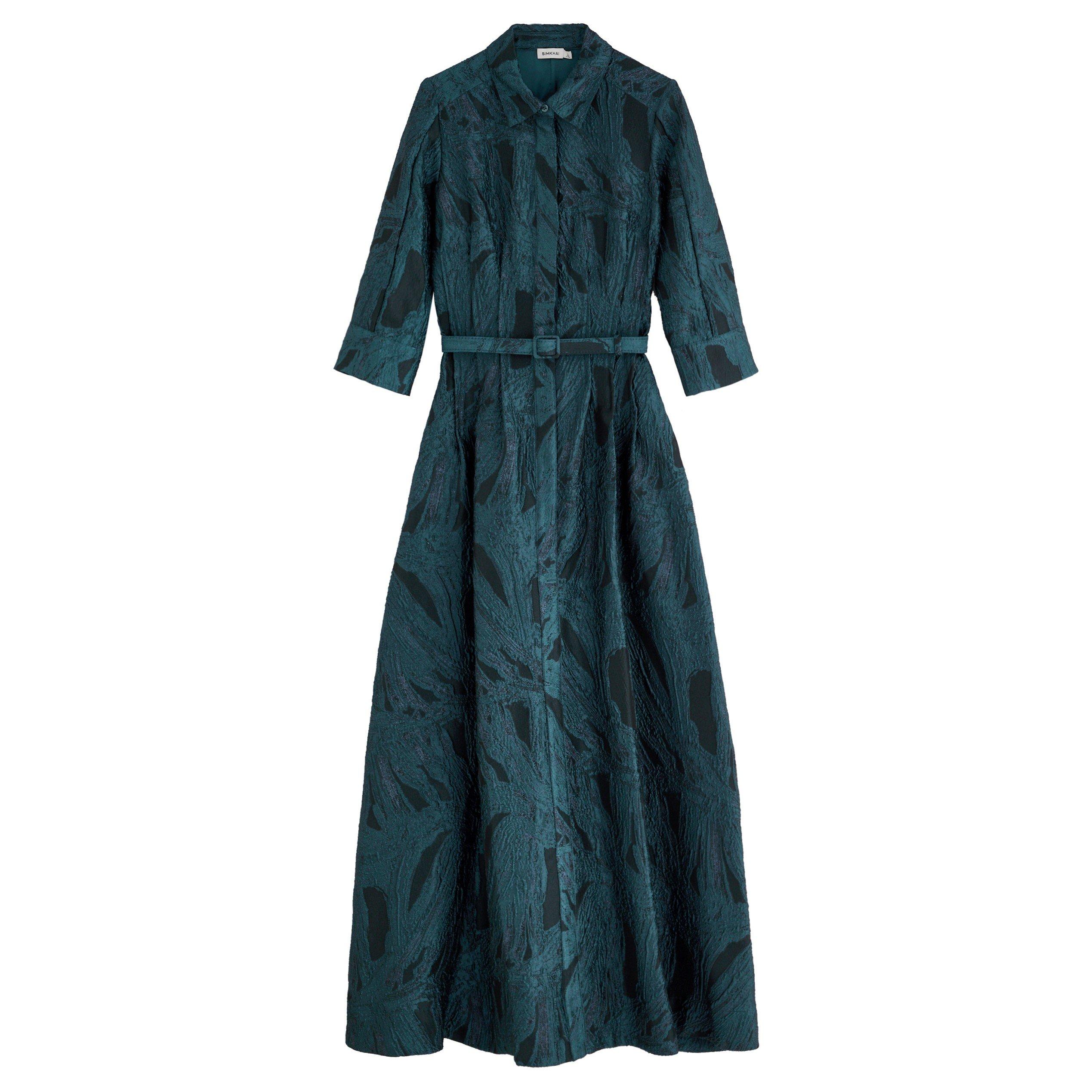 NAVY - Jonathan Simkhai - LD LS COURTNEY BELTED GOWN