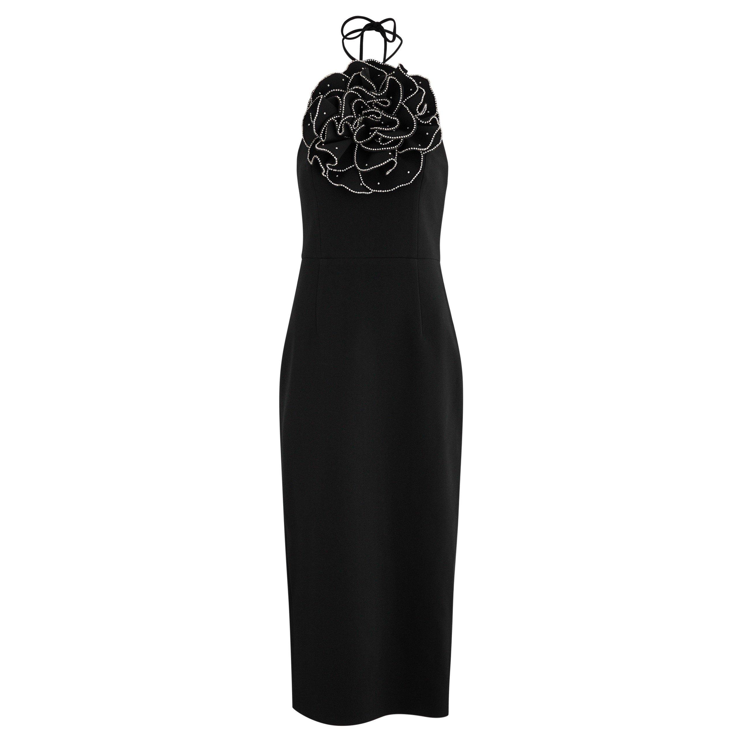 BLACK - Rebecca Vallance - Women's Eliana Halter Midi Crepe Corset Dress
