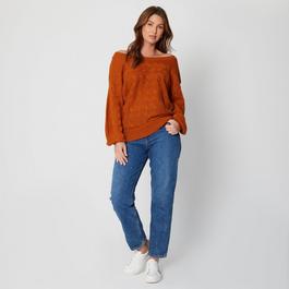 Be You Cable Bardot Rust Jumper