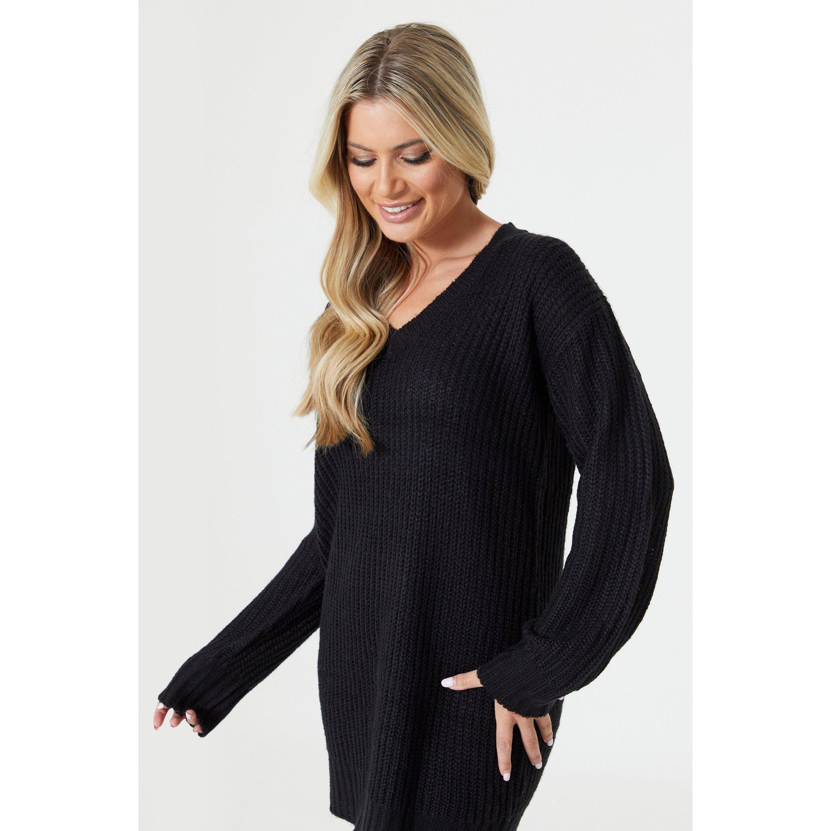 Schwarz - Be You - V-Neck Jumper Womens - 2