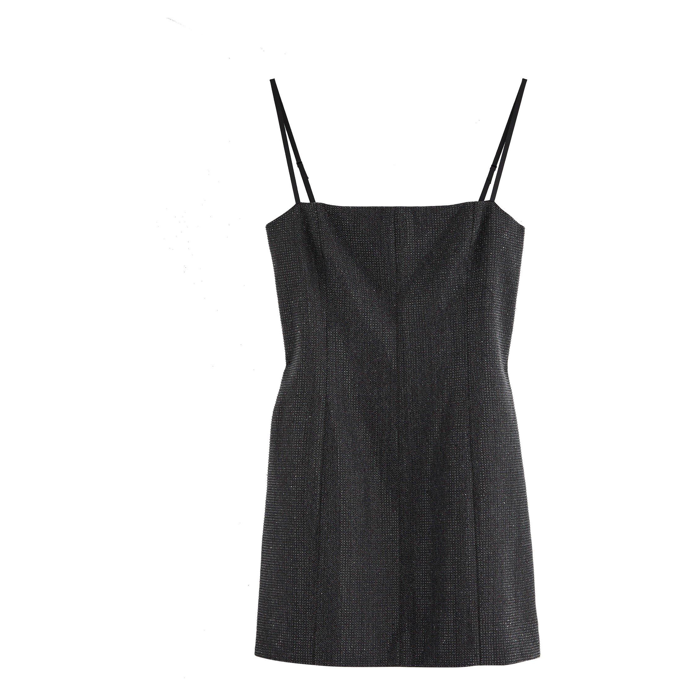 CHARCOAL - Alexander Wang - SD SQUARE NECK MINI DRESS W/ A