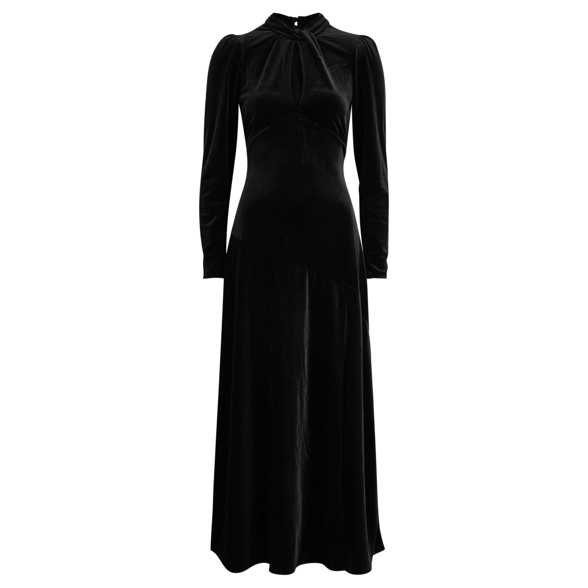 BLACK - Ganni - LD Velvet Jersey Gathered Long