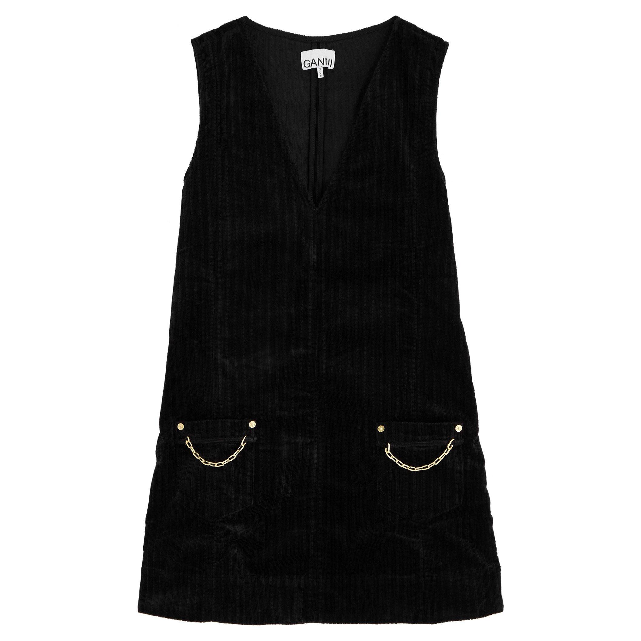 BLACK - Ganni - SD Stretch Corduroy Mini Dress
