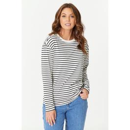 Be You Ladies Long Sleeve Stripe T Shirt