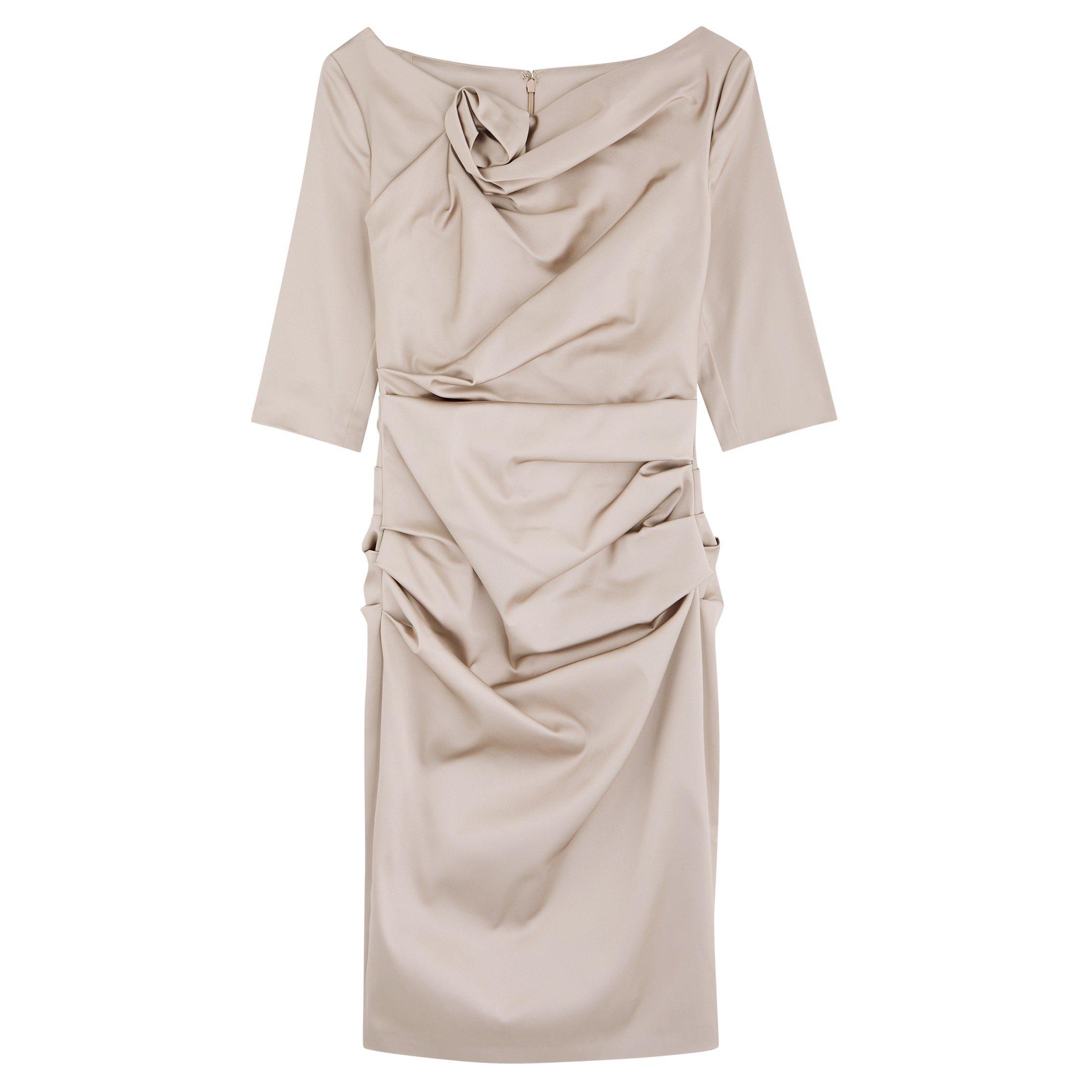 LIGHT GREY - Talbot Runhof - SD LS RN KN DRESS