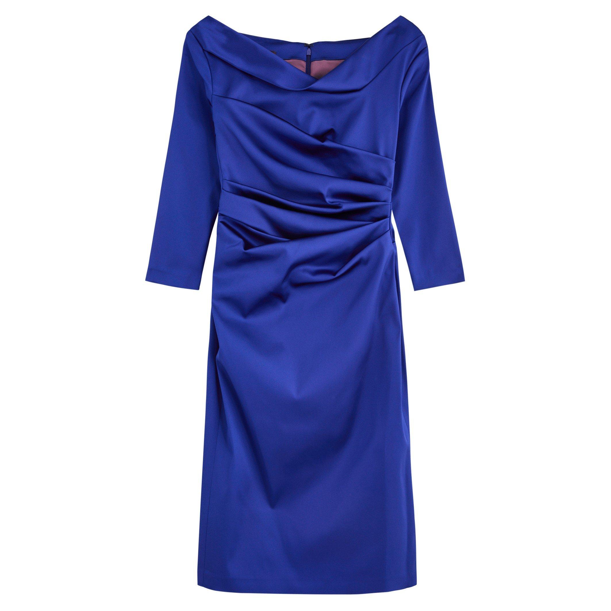 BLUE - Talbot Runhof - SD LS KNEE LENGTH DRESS