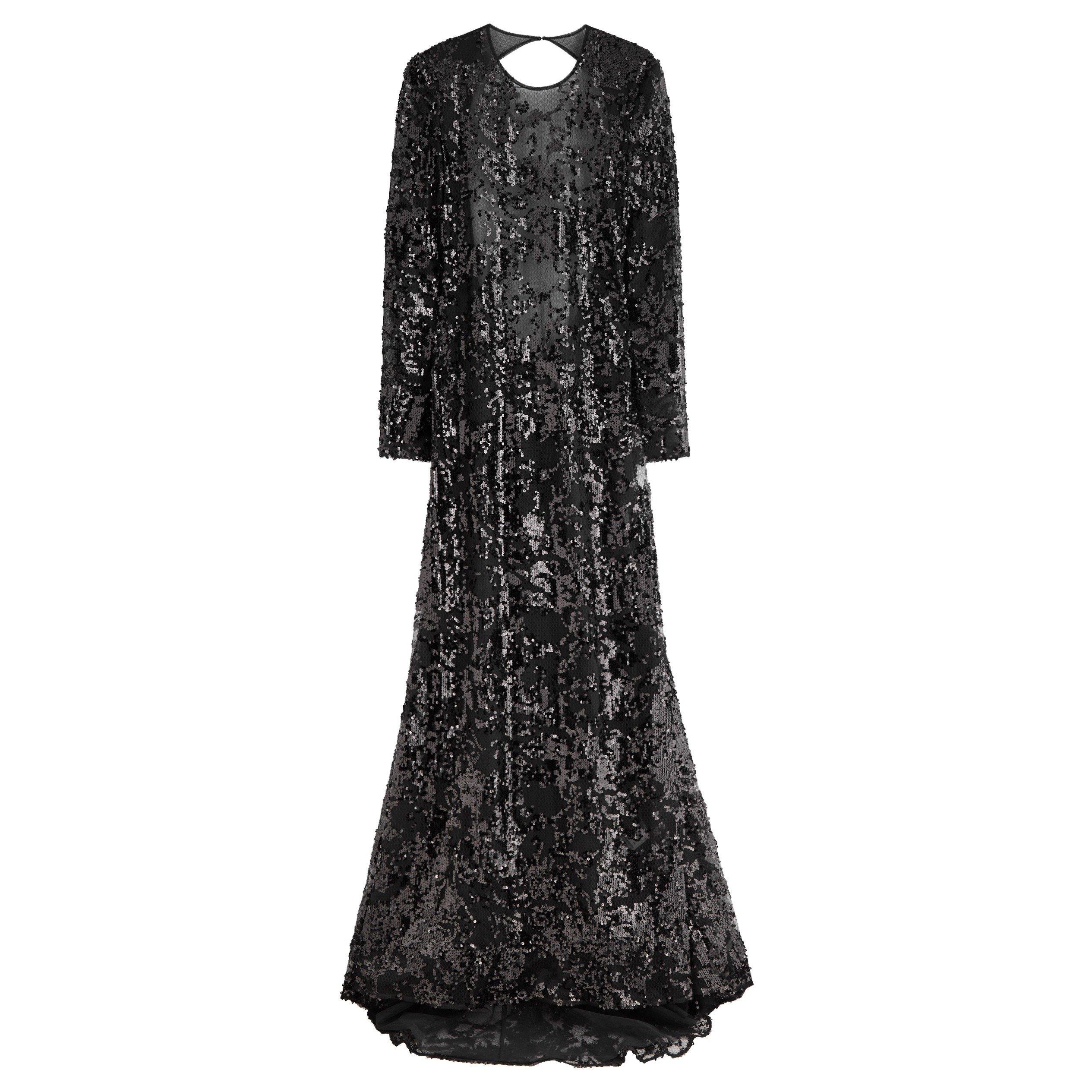 BLACK - Victoria Beckham - LONG SLEEVE BACKLESS SEQUIN GO