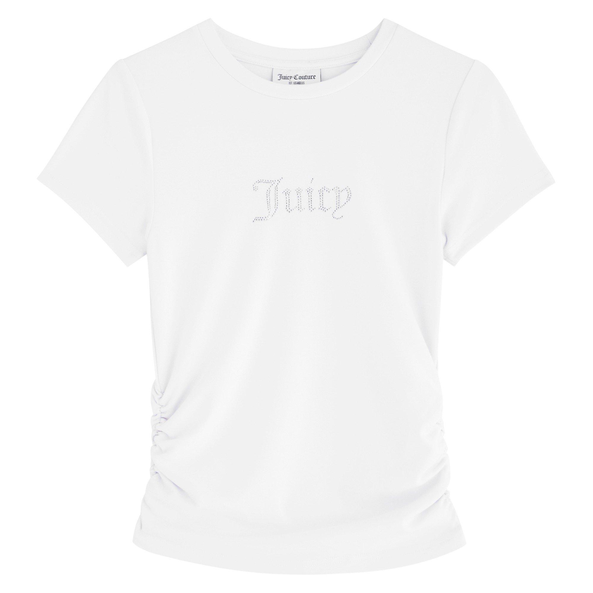 WHITE - Juicy Couture - TS LOGO DOT RUCHED TEE