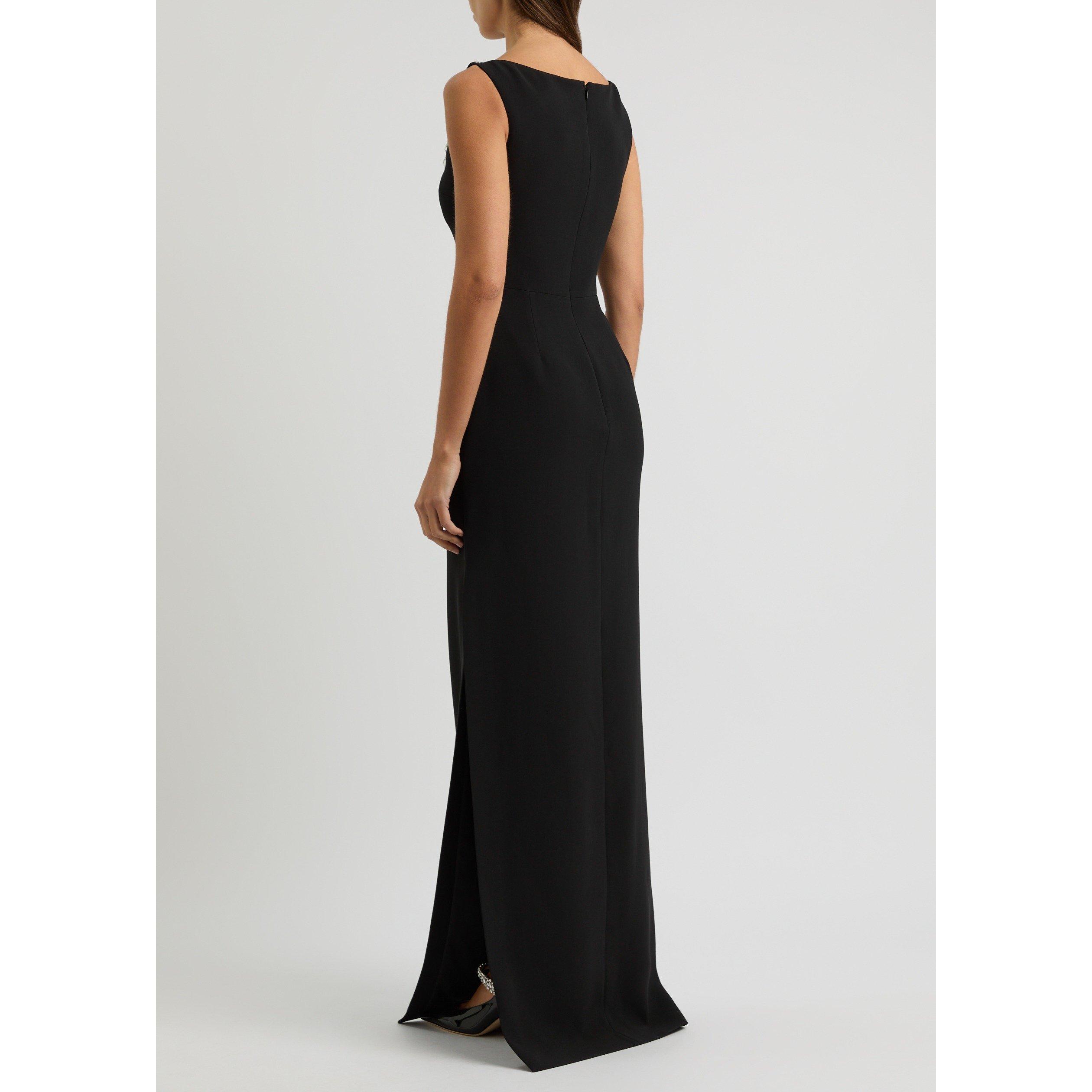 BLACK AND SILVE - David Koma - CRYSTAL NECKLINE EMBR GOWN - 3