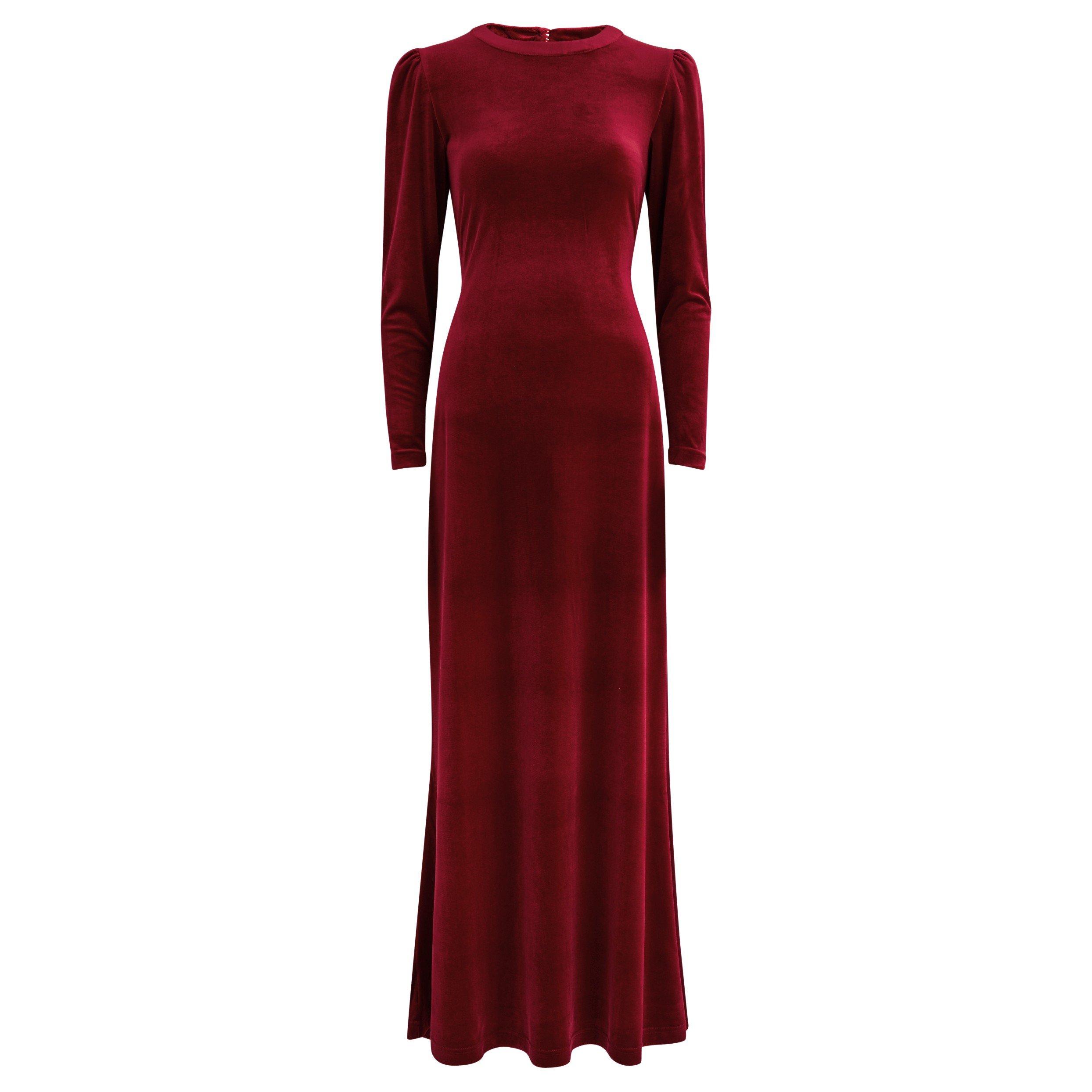 RED - Luxe de Valentina - LD LS VELVET VENETIAN MAXI DRS