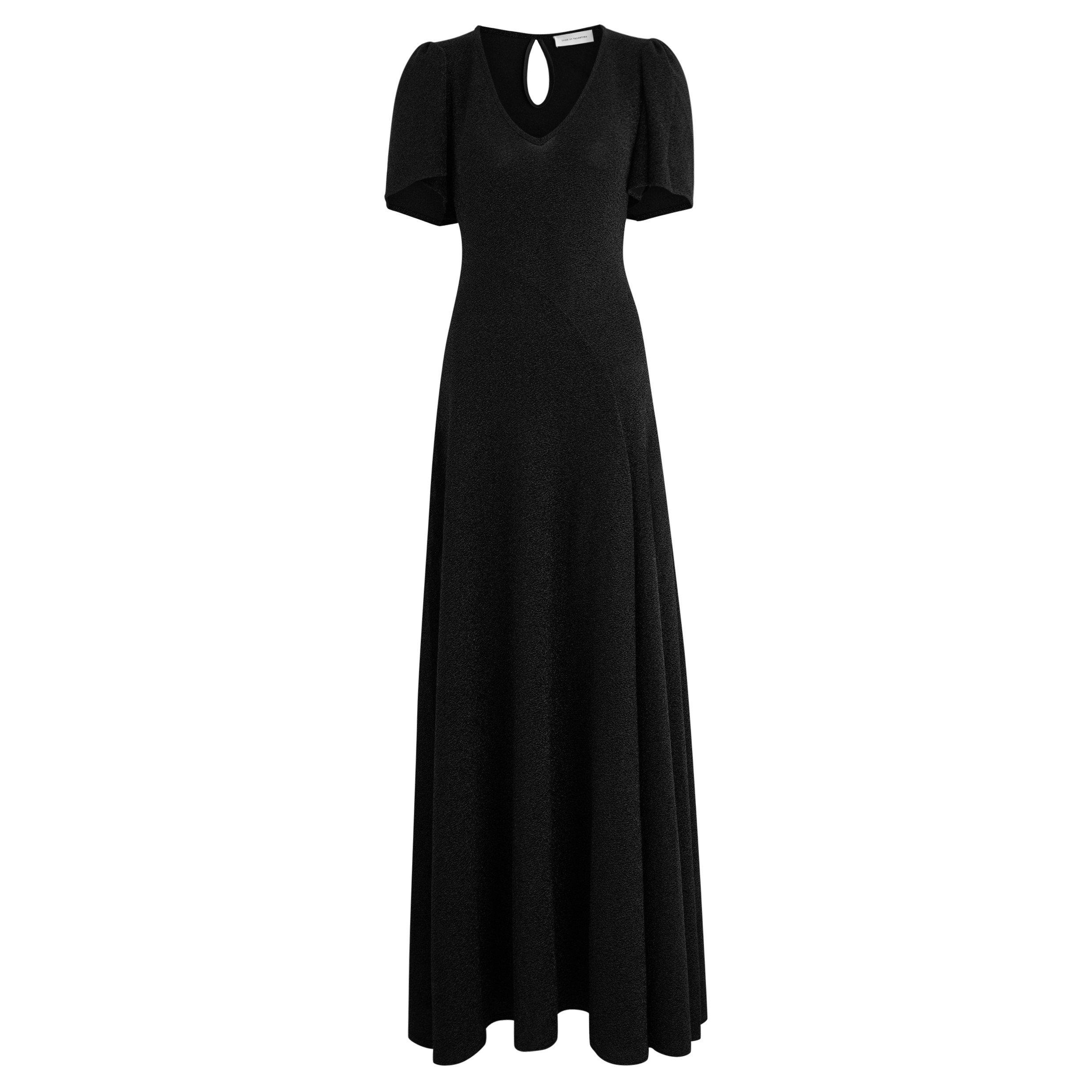BLACK - Luxe de Valentina - LD SS LAME V NK COMO MAXI DRS