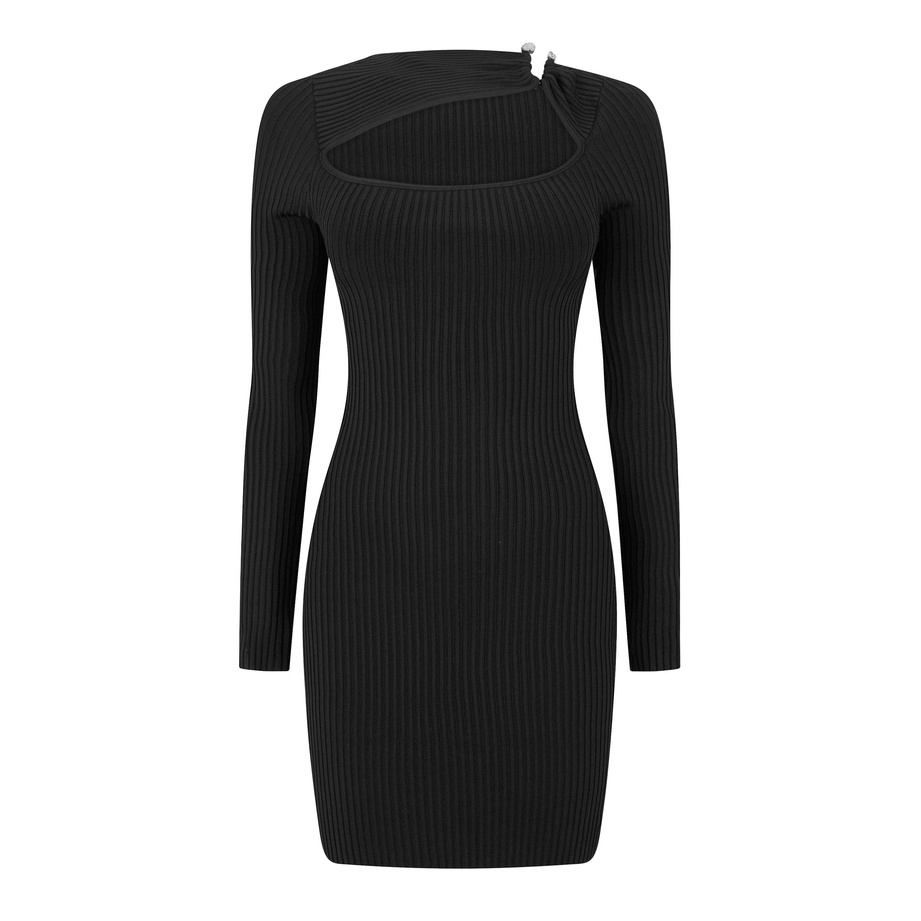 BLACK - David Koma - CRYSTAL BUCKLE MINI DRESS - 1