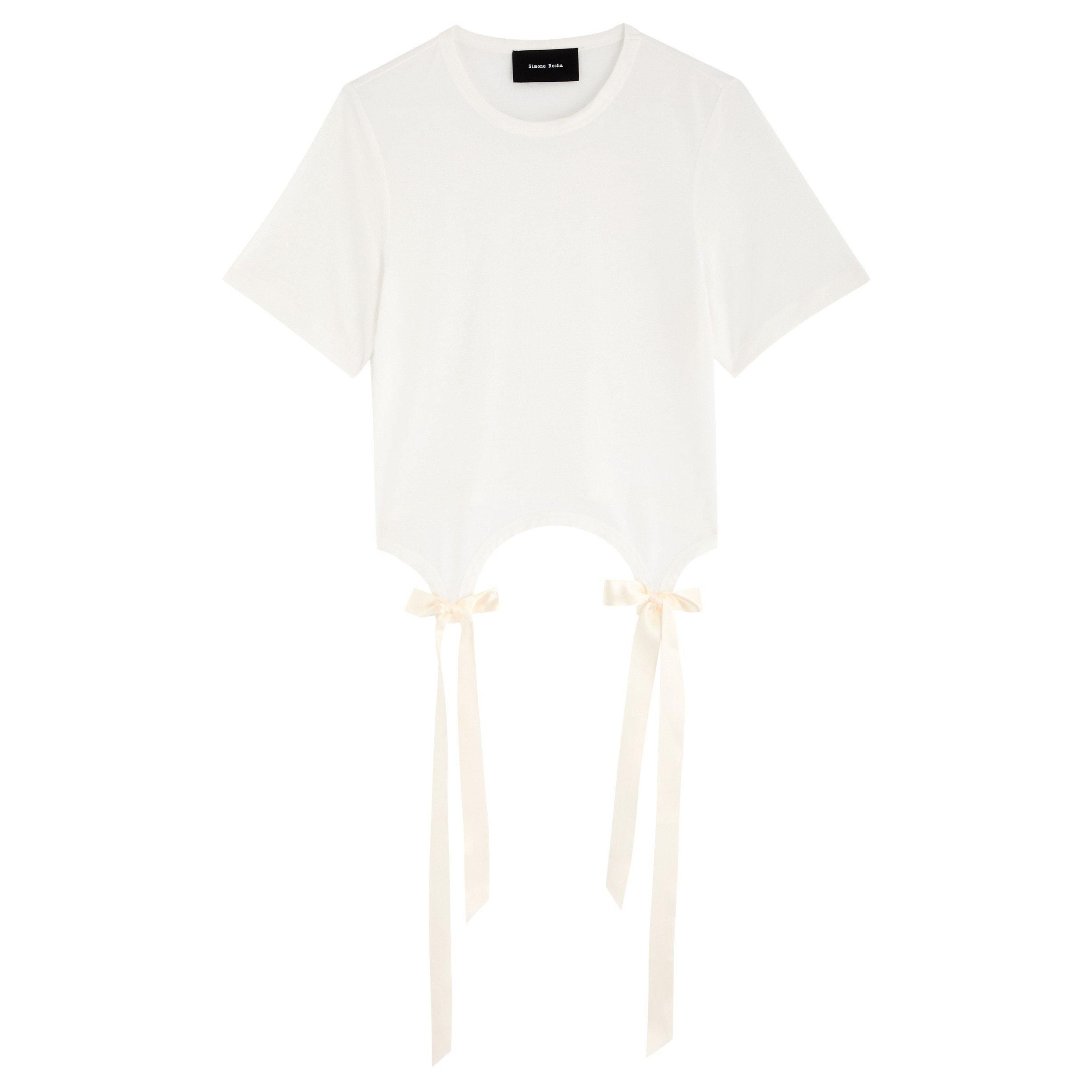 IVORY - Simone Rocha - SS EASY BOW TAILS TSHIRT