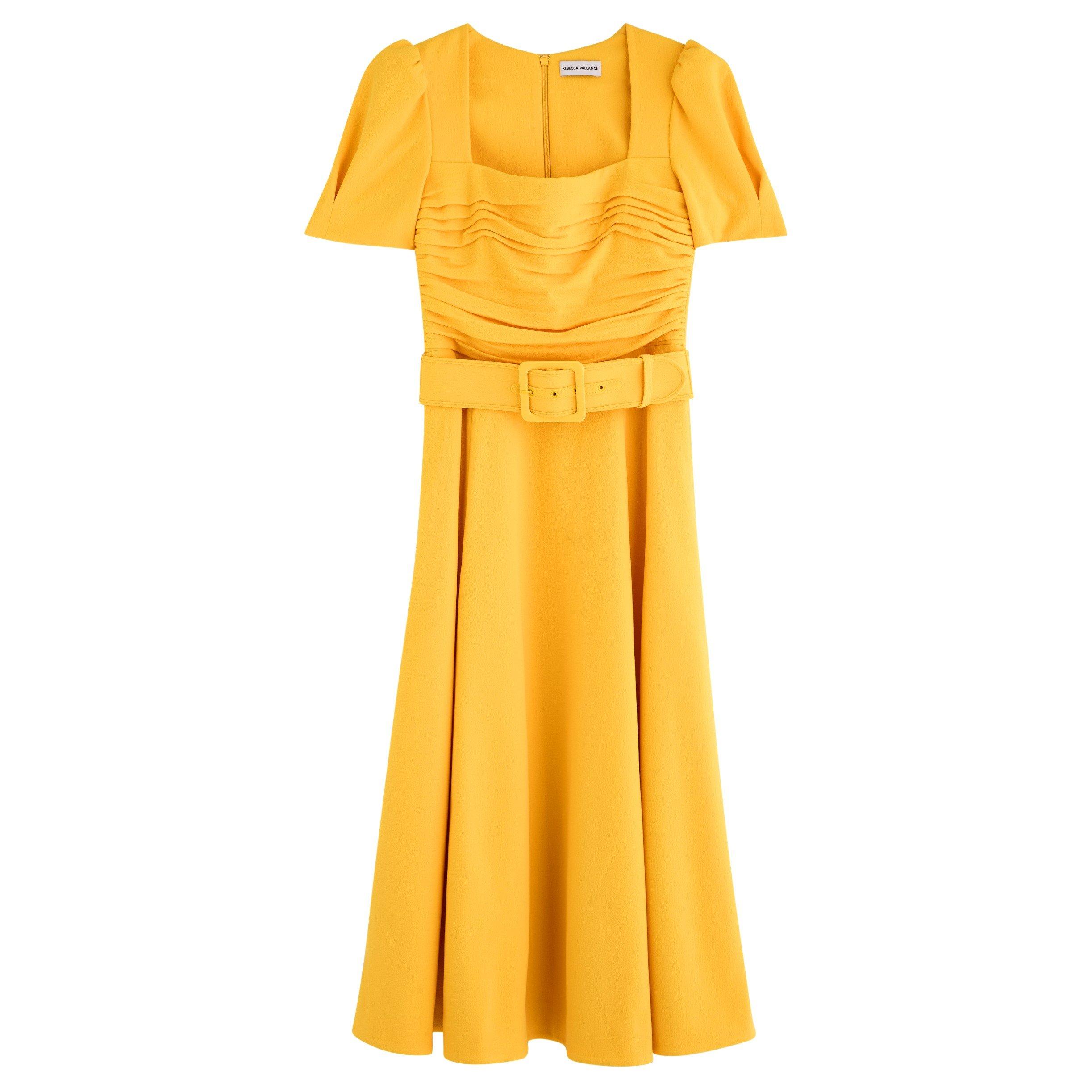 YELLOW - Rebecca Vallance - LEONA S/S MIDI DRESS