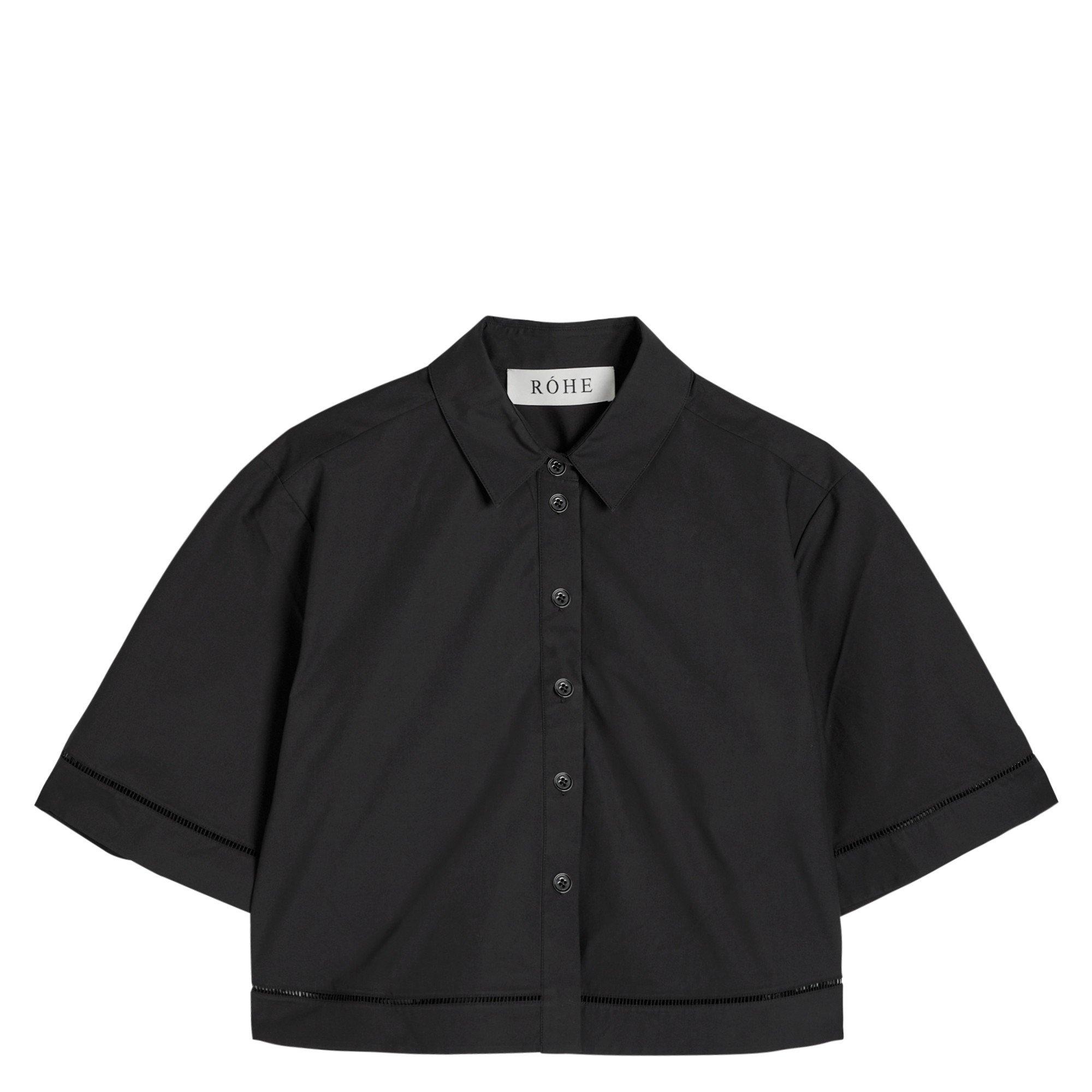 BLACK - Rohe - LADDER EMBR POPLIN SHIRT