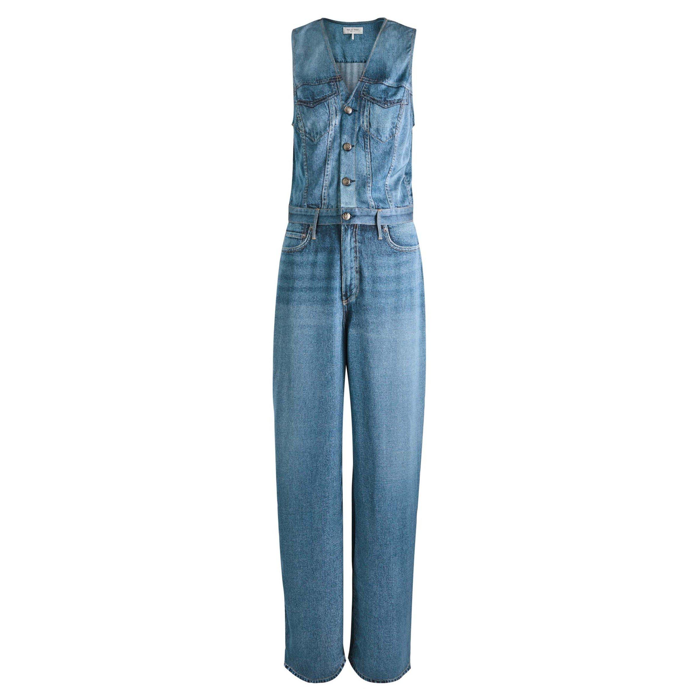 DARK BLUE - Rag and Bone - miramar satin sleeveless jumps