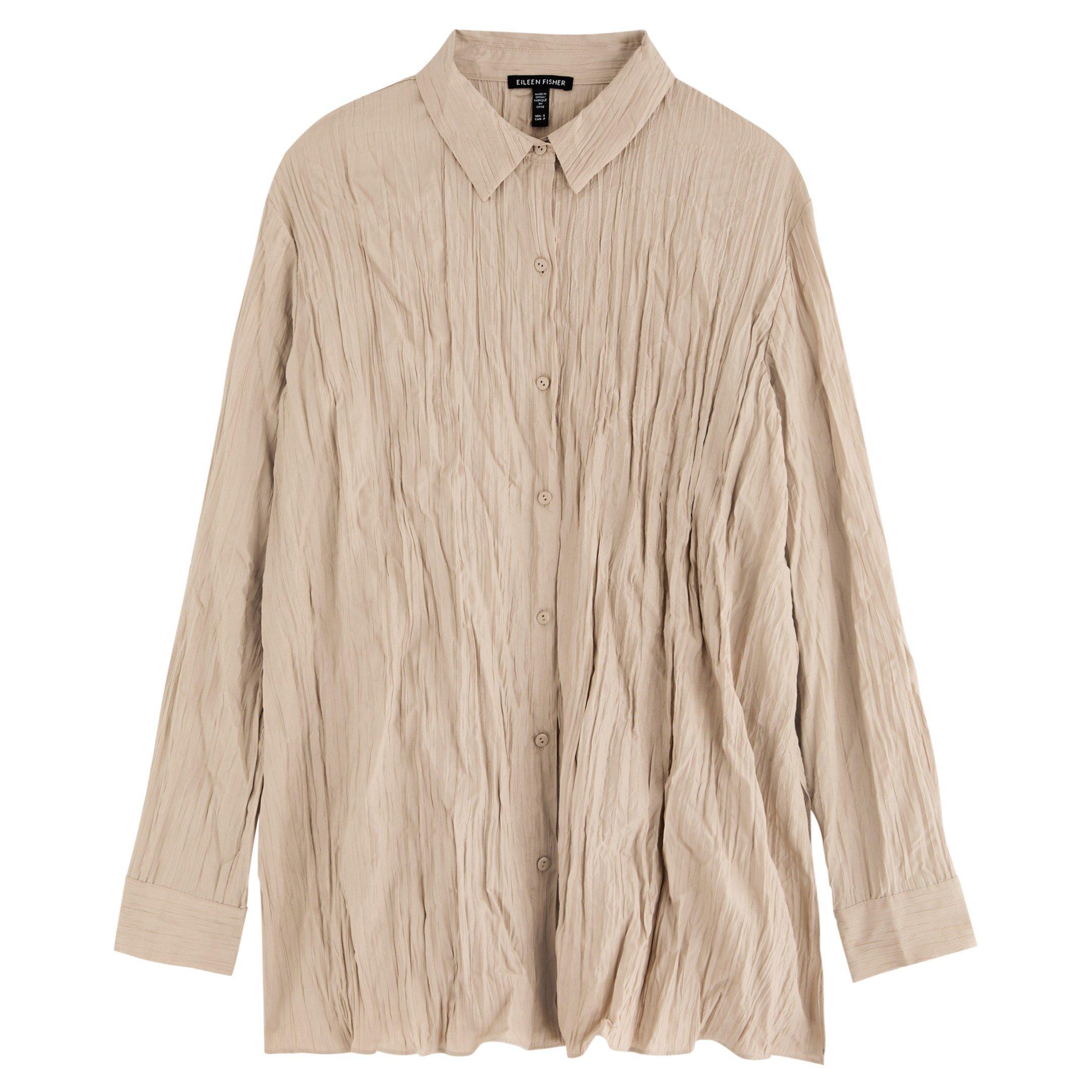 BEIGE - Eileen Fisher - SB CRINKLE PLEATED SHIRT