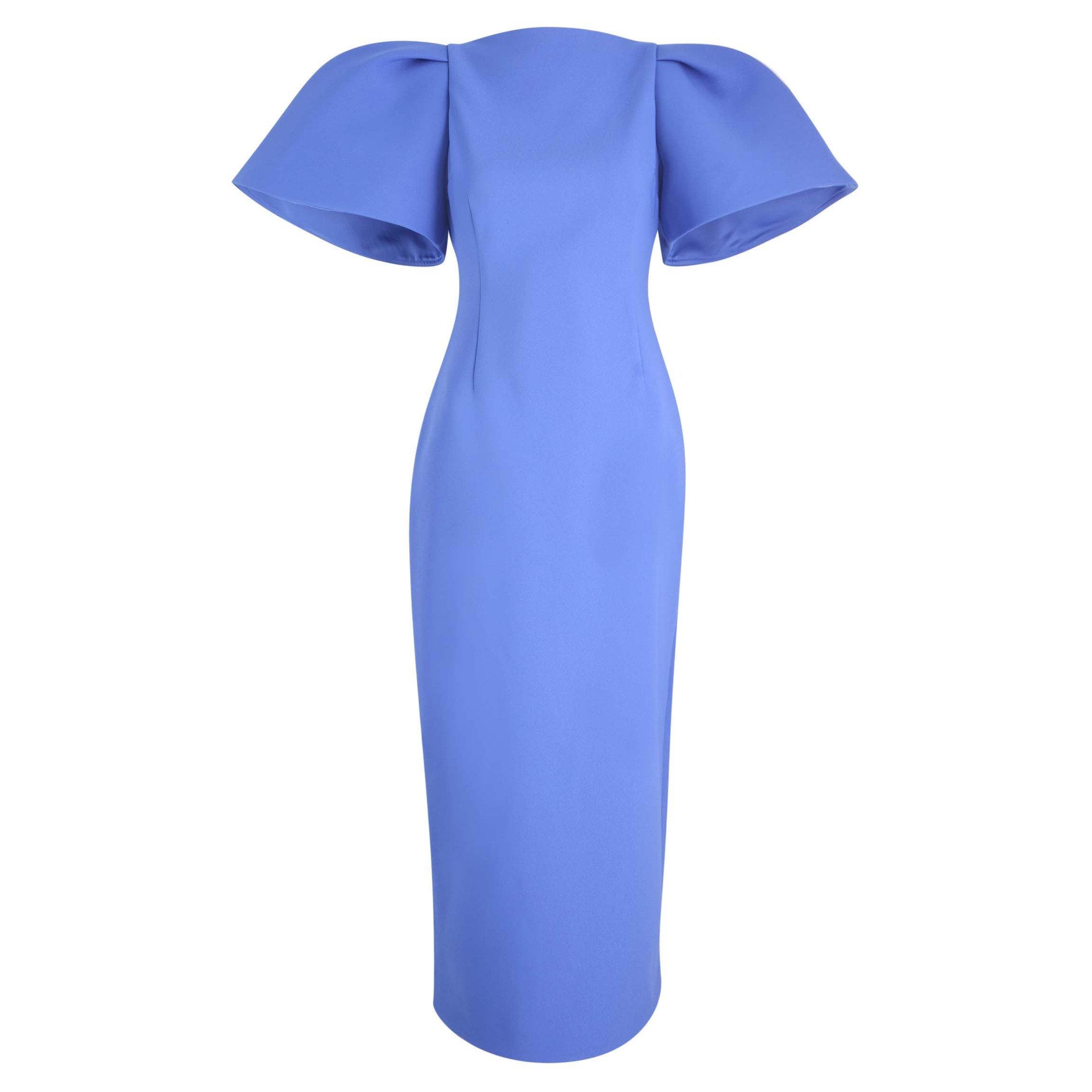 Women's Lora Short-Sleeve Boat-Neck Crepe Bodycon Dress