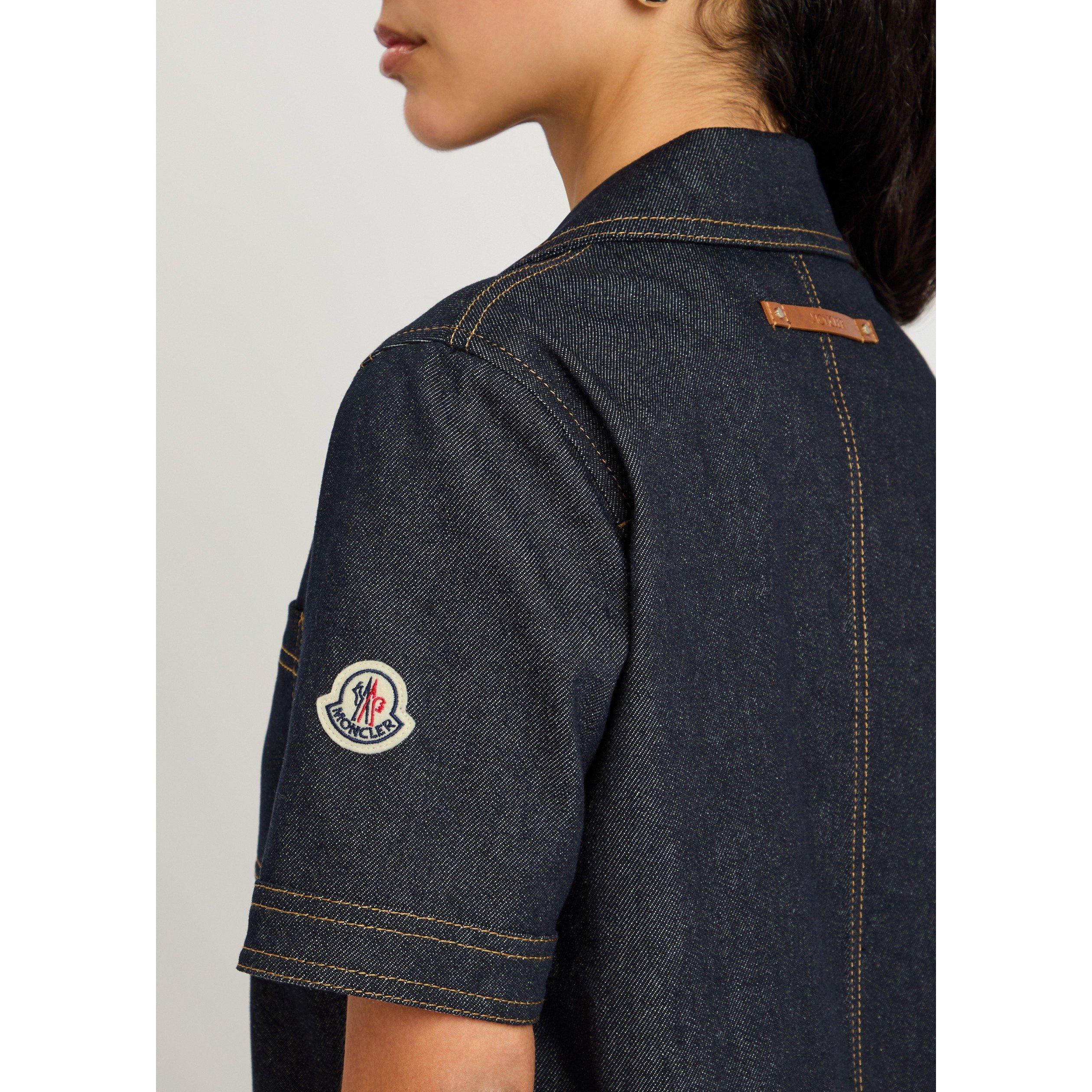 DENIM - Moncler - Women's Denim Short-Sleeve Relaxed-Fit Shirt-Dress - 4