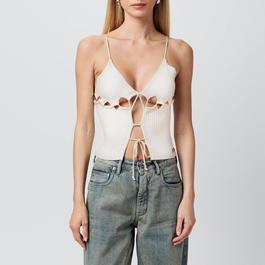 House Of Sunny Lace Up Crotchet Cami