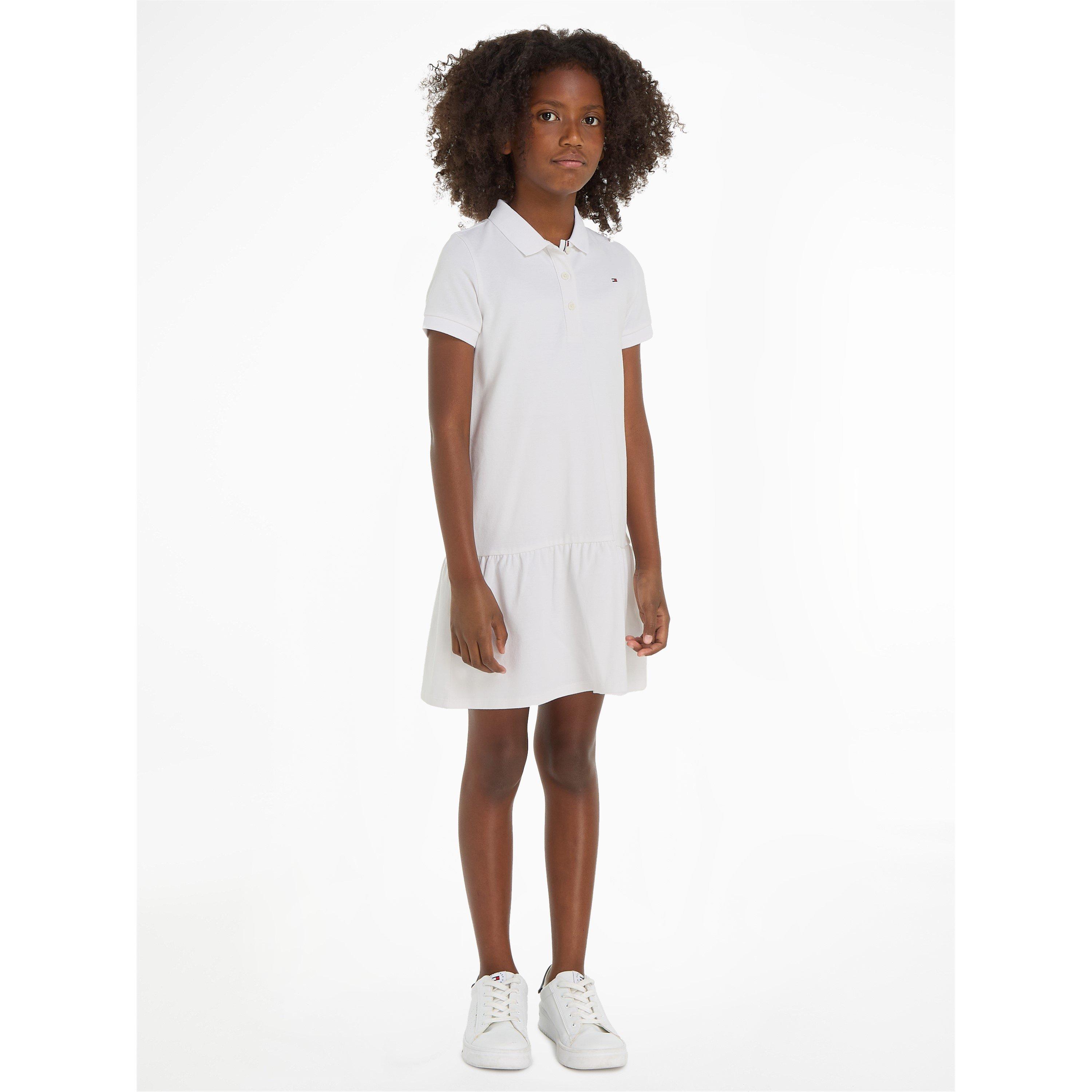 White - Tommy Hilfiger - Essential Dropped Waist Polo Dress - 2
