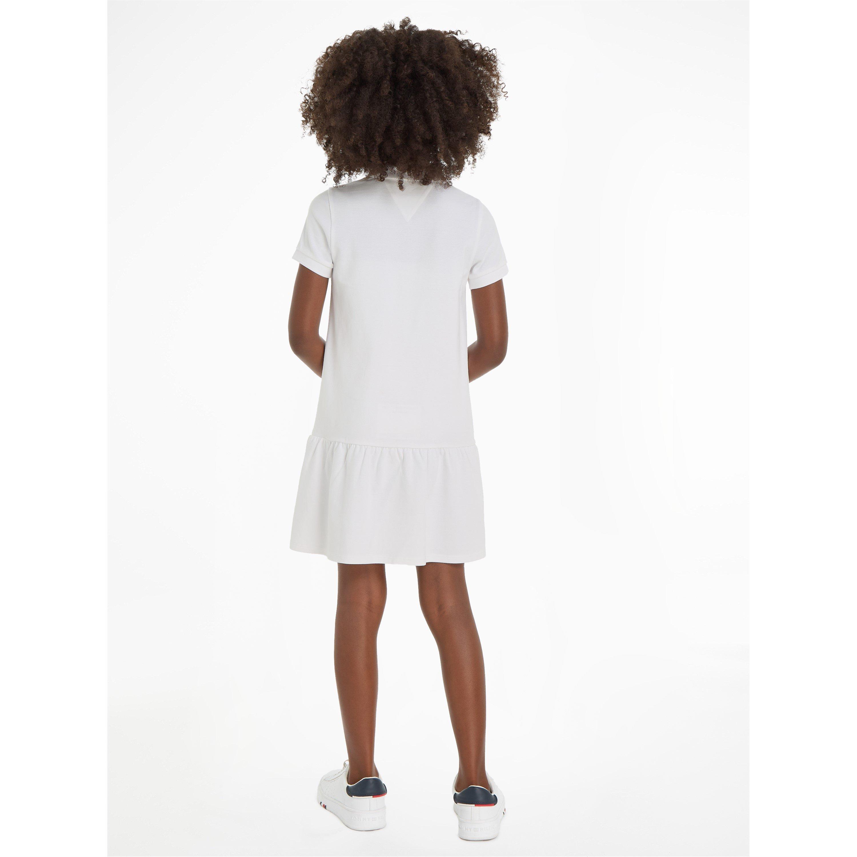 White - Tommy Hilfiger - Essential Dropped Waist Polo Dress - 5
