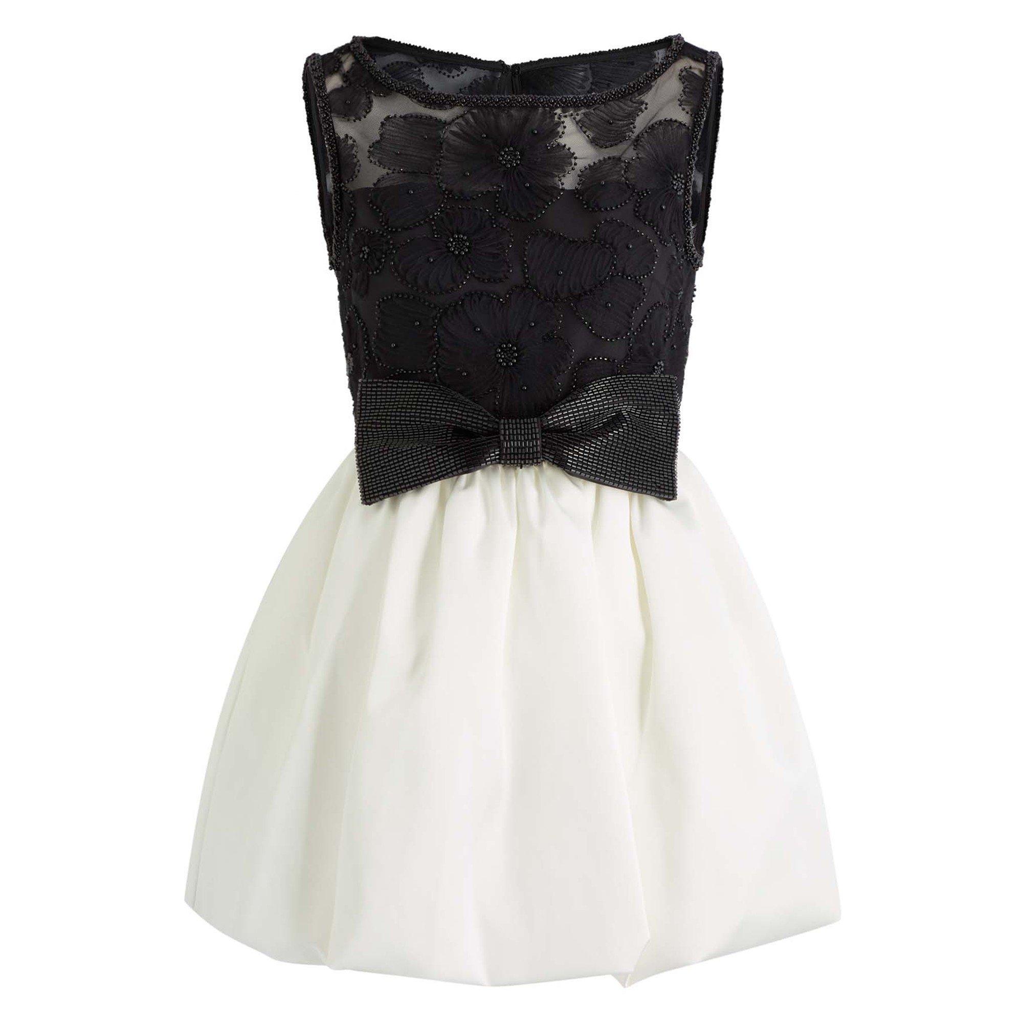 BLACK AND WHITE - Self Portrait - SD TULLE MINI DRESS