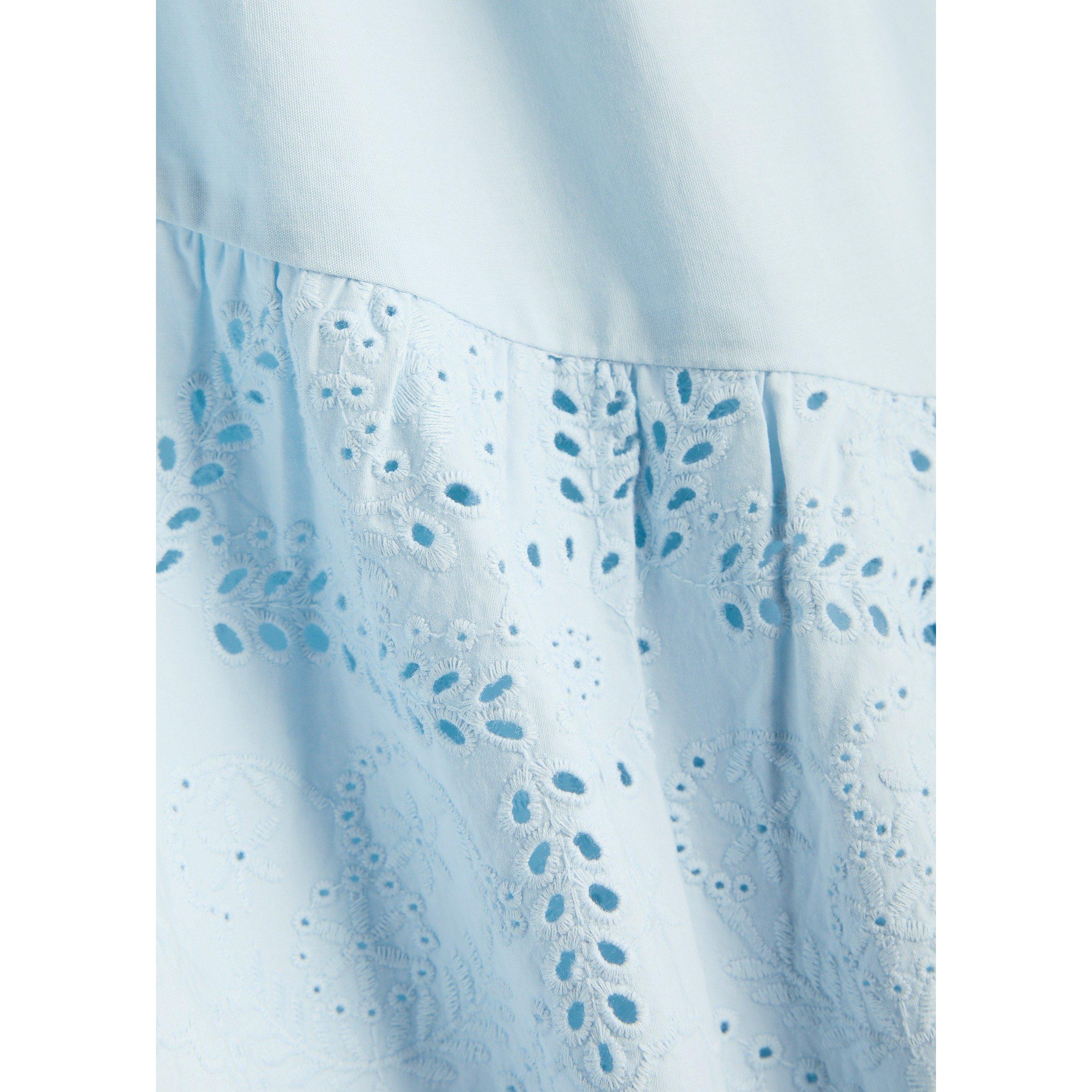 BLUE - Damson Madder - Women's Kelia Cotton Midi A-Line Dress - 4