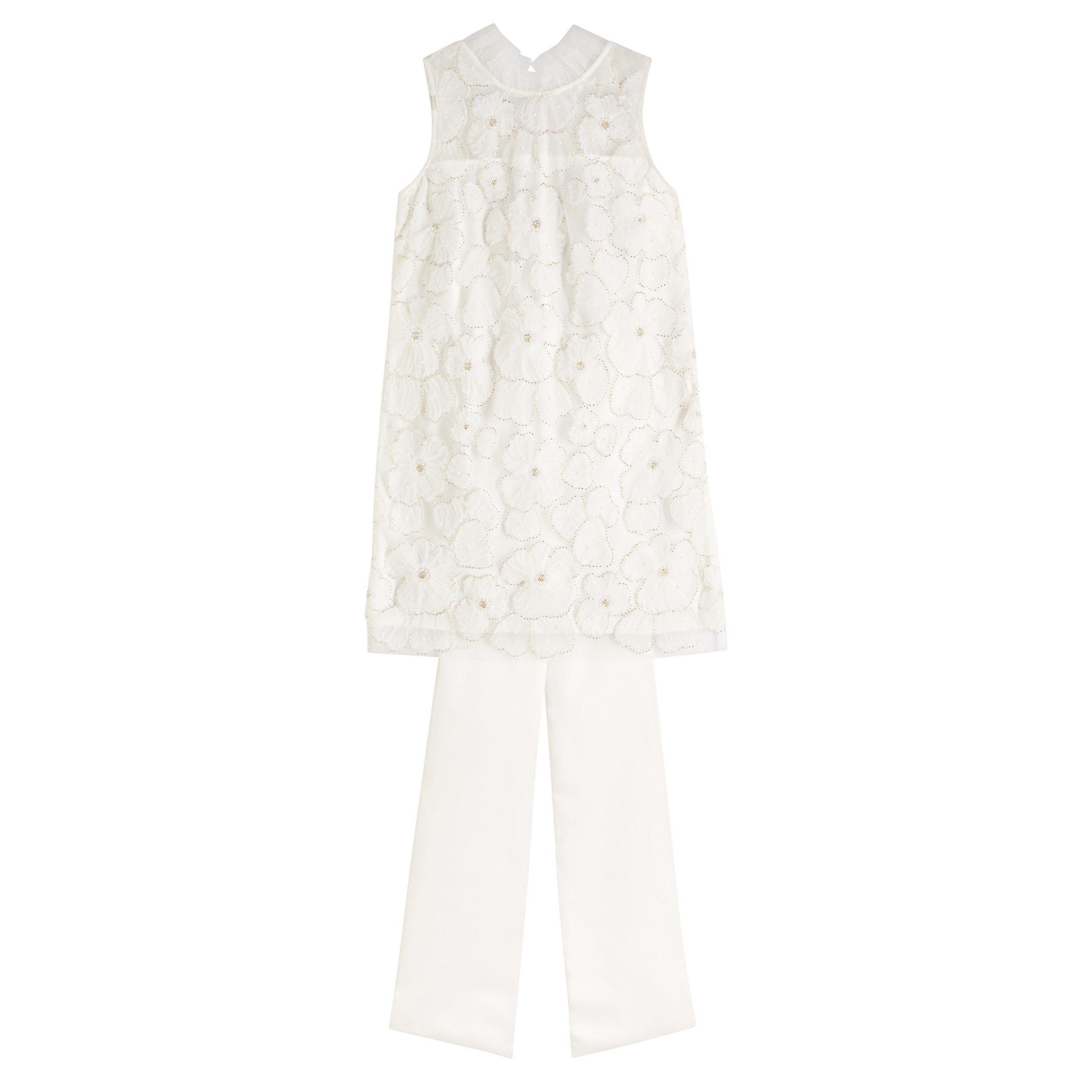 WHITE - Self Portrait - SD TULLE SATIN BOW MINI DRESS