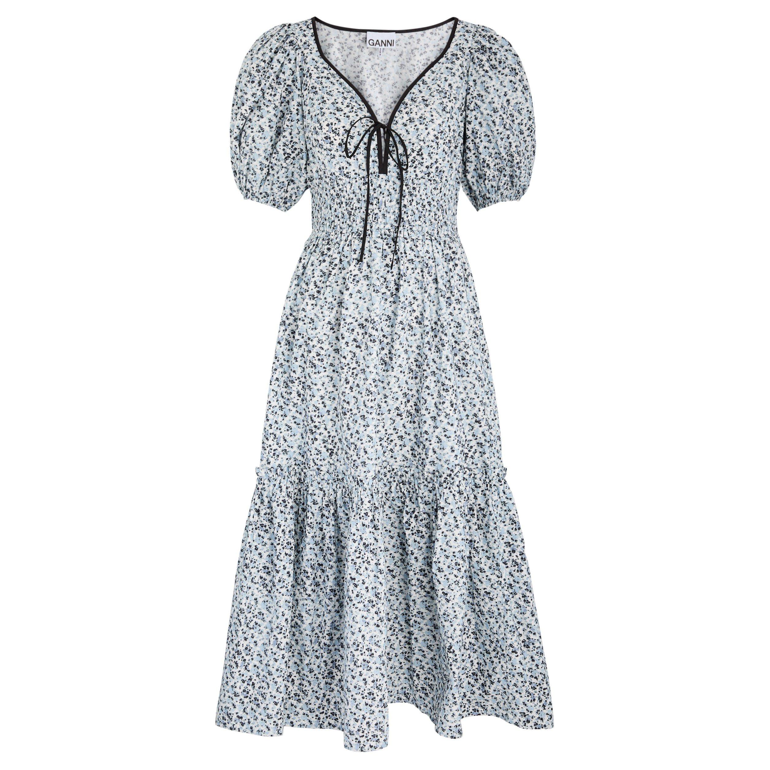 BLUE AND OTHER - Ganni - Printed Long Smock Dress