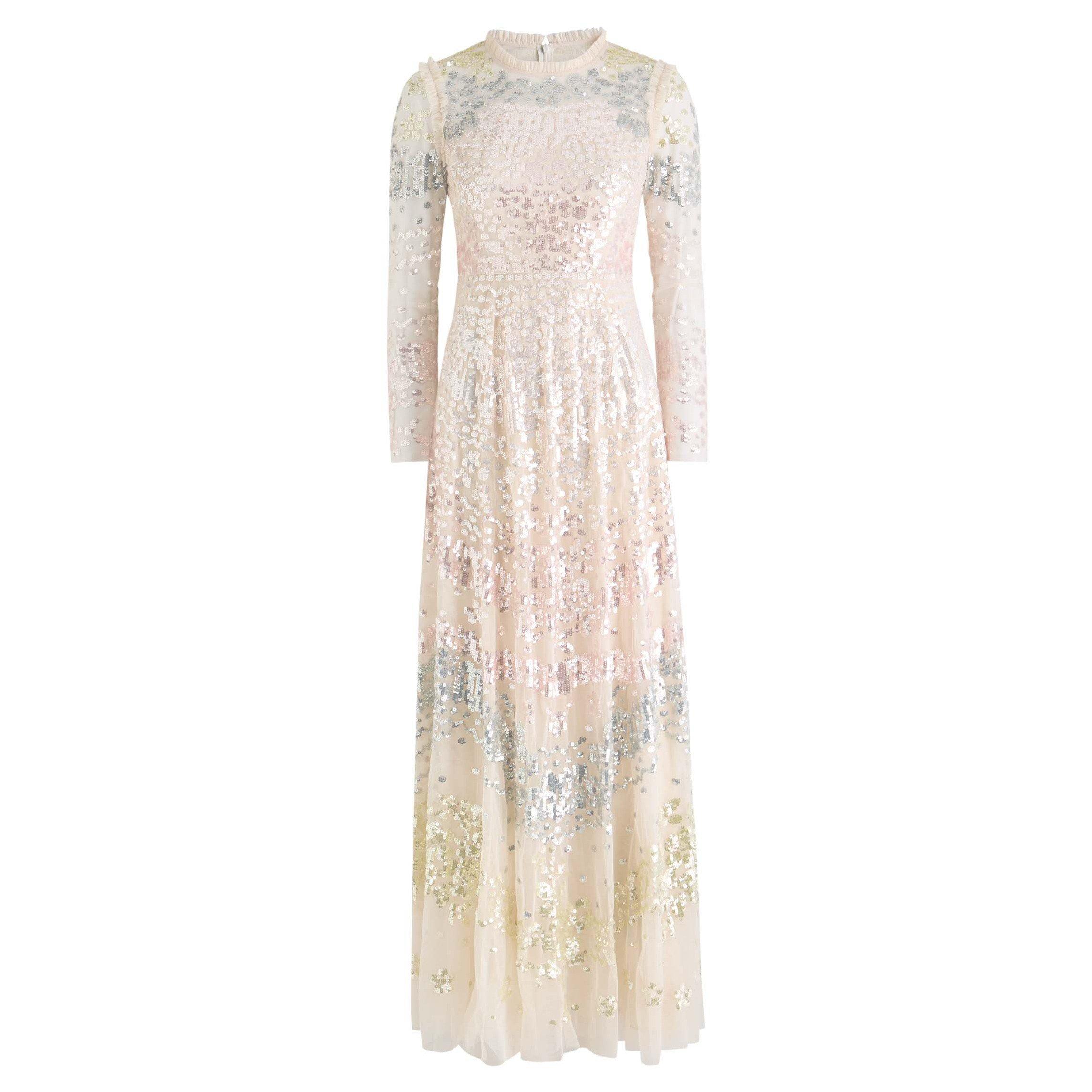 CREAM AND OTHER - Needle and Thread - LD LS ANGELINE SEQUIN GOWN